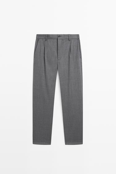Wool blend cool wool darted pants — MEDIUM GREY 2