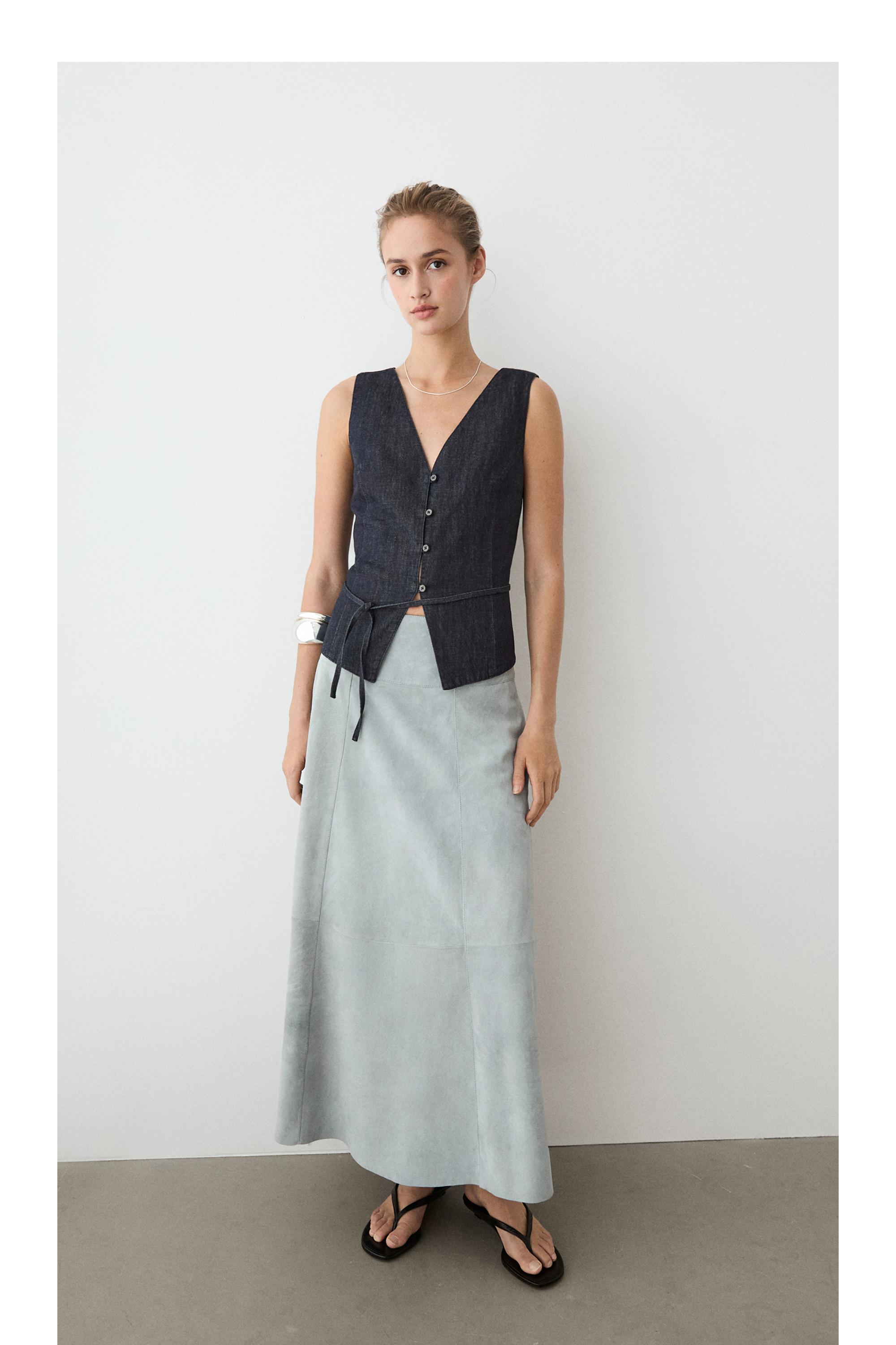 Total look denim vest — DARK BLUE