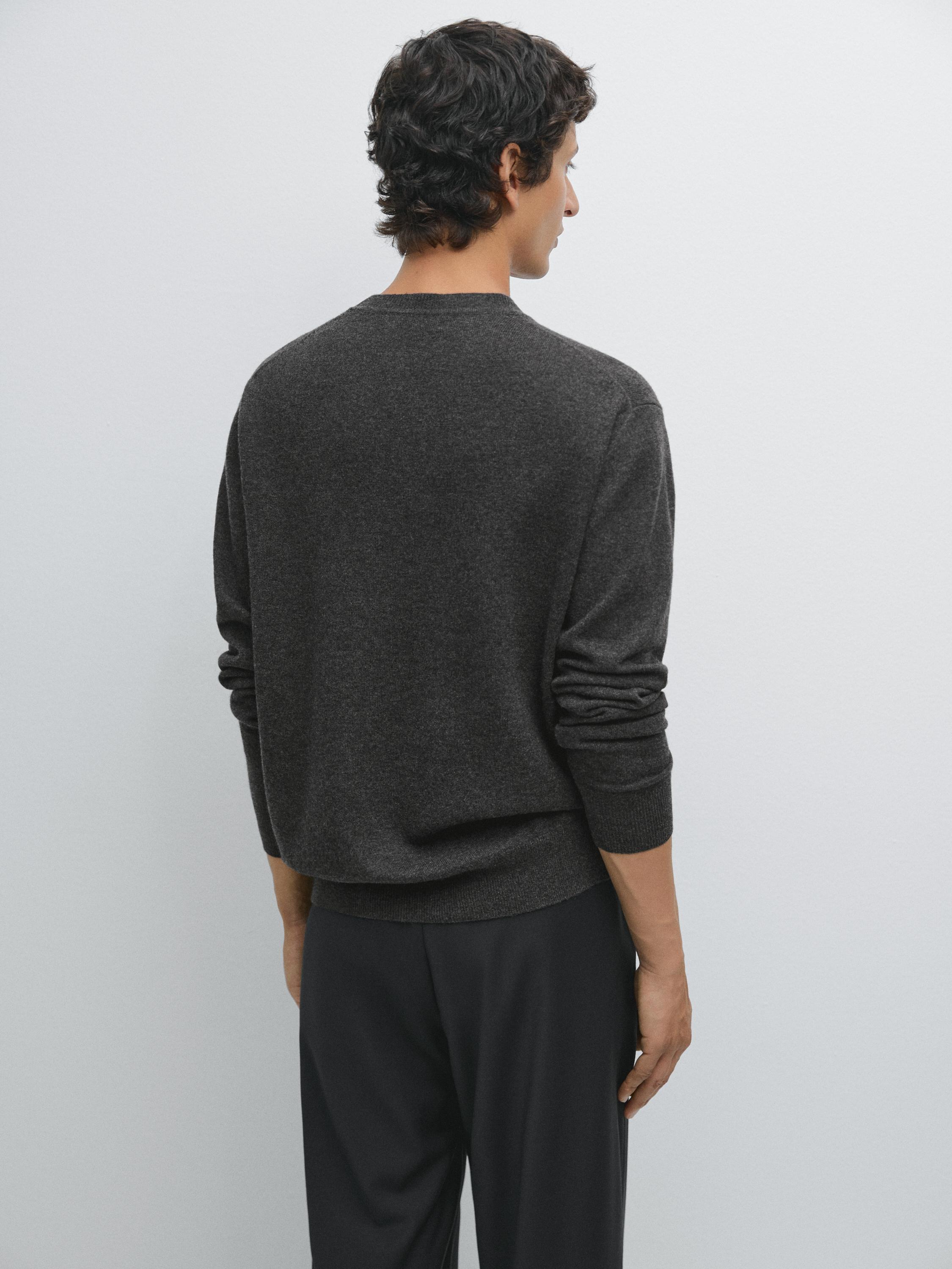 Wool blend crew neck sweater