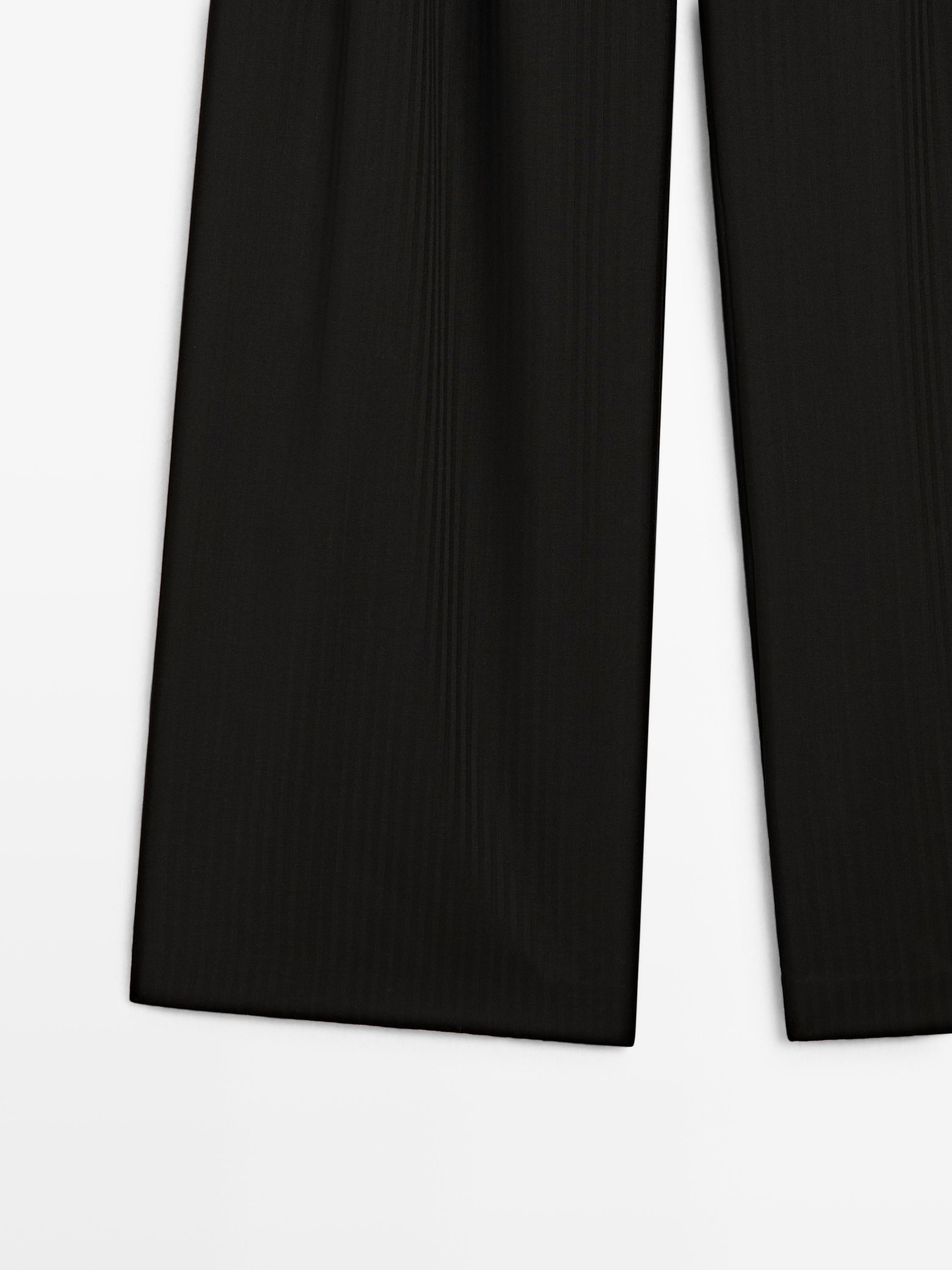 Striped trousers with darts - STUDIO — BLACK
