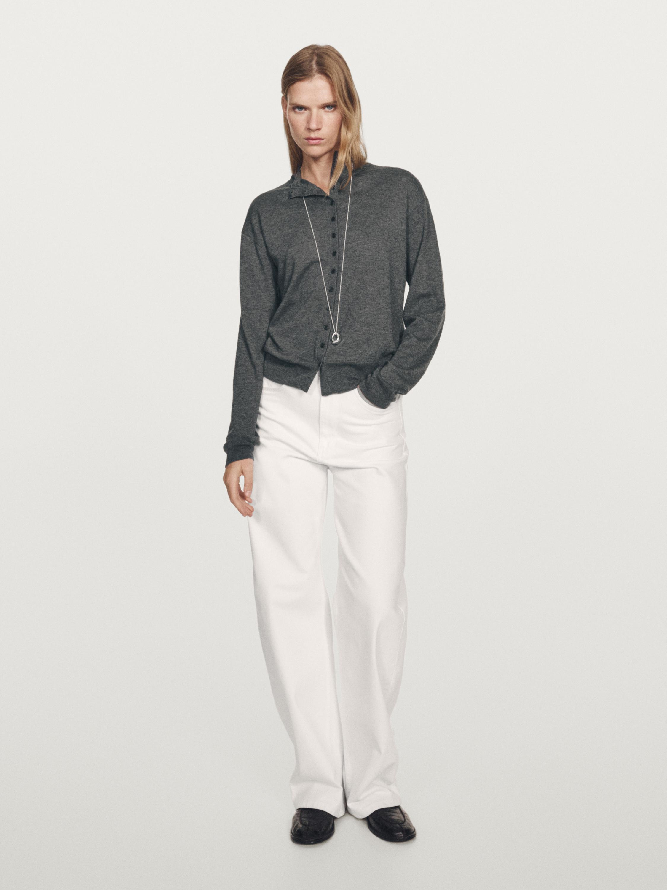 Áo khoác len cardigan cao cổ