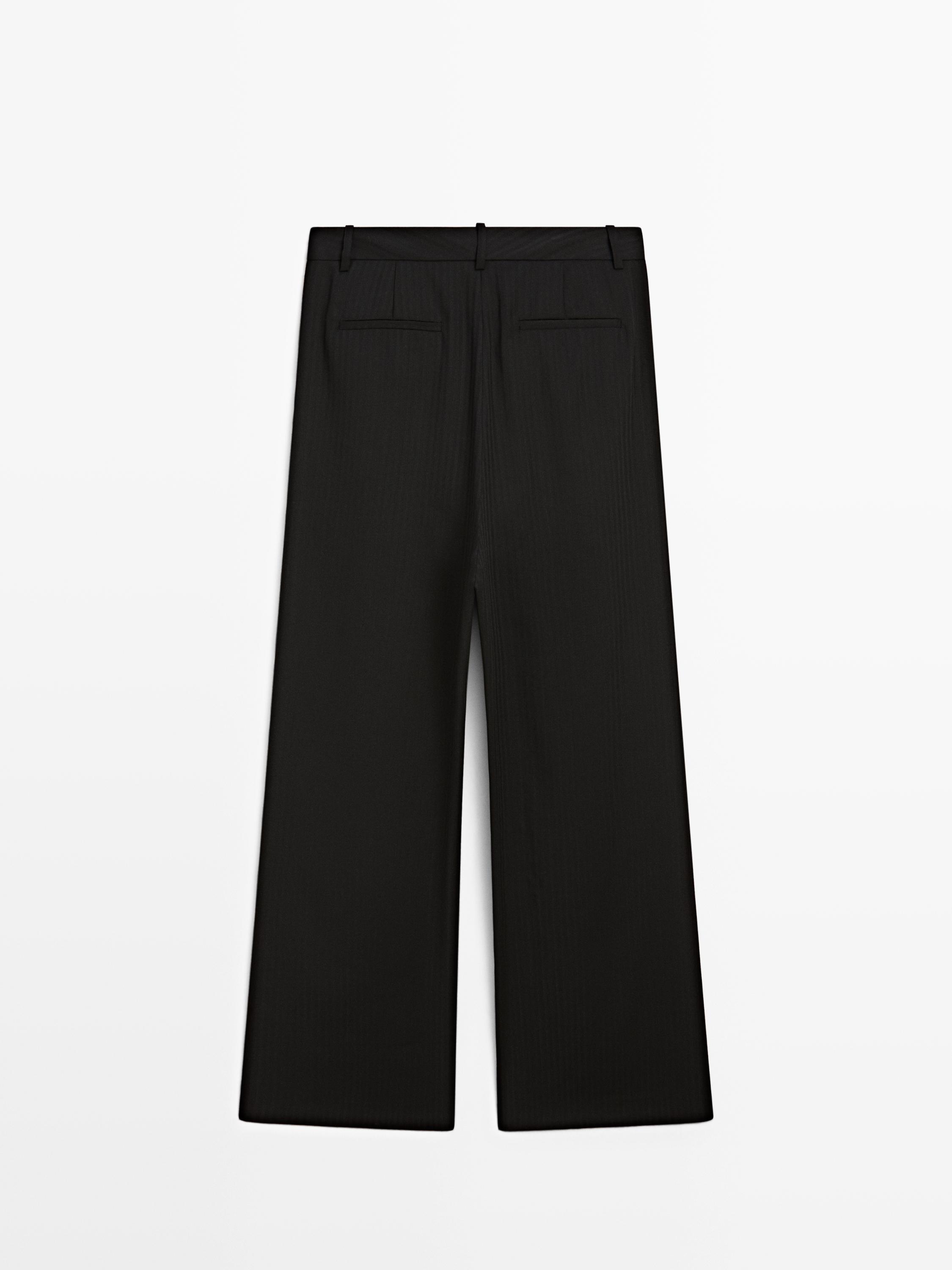 Striped trousers with darts - STUDIO — BLACK