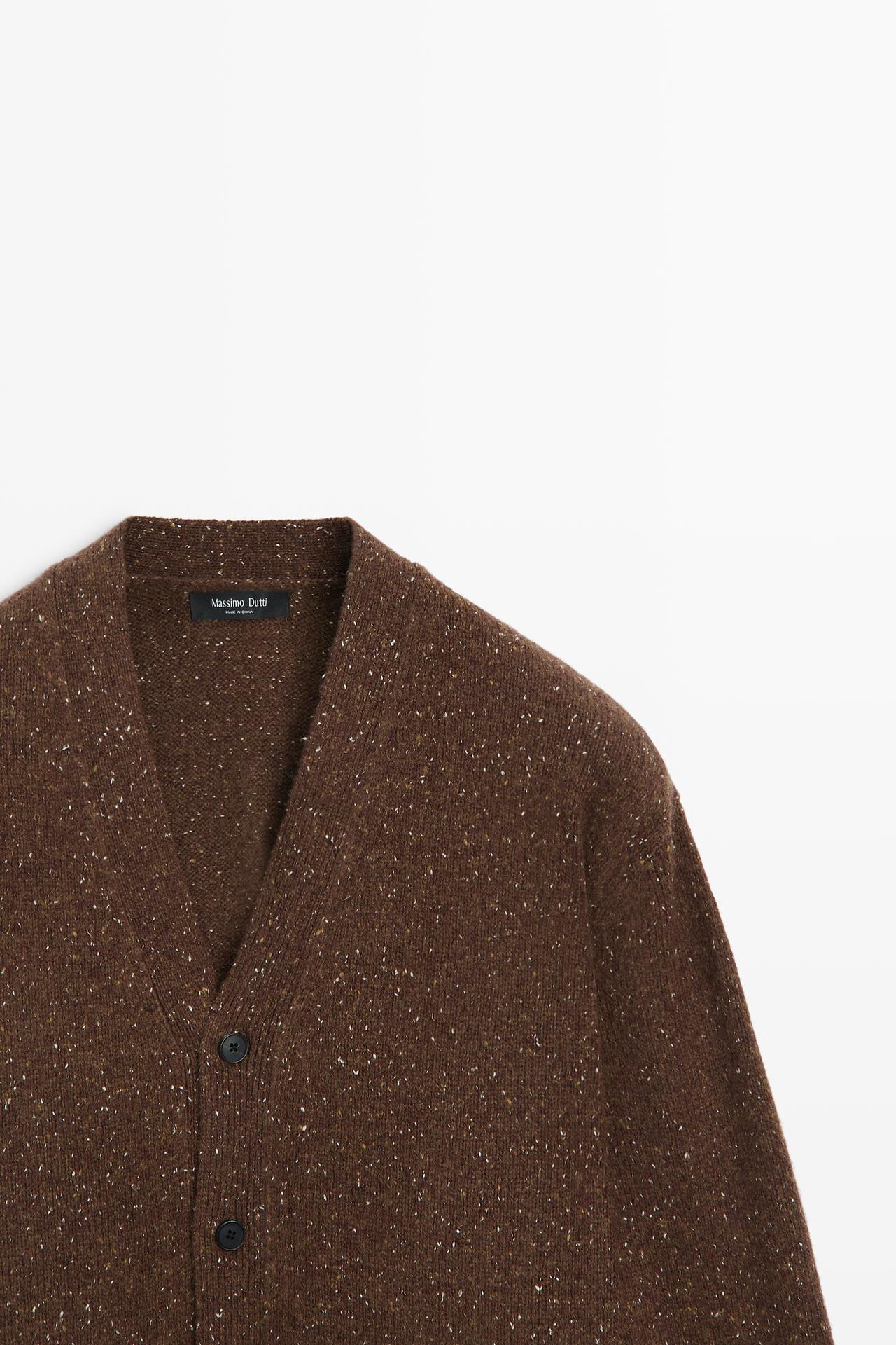 Marled knit cardigan with wool — OCHRE