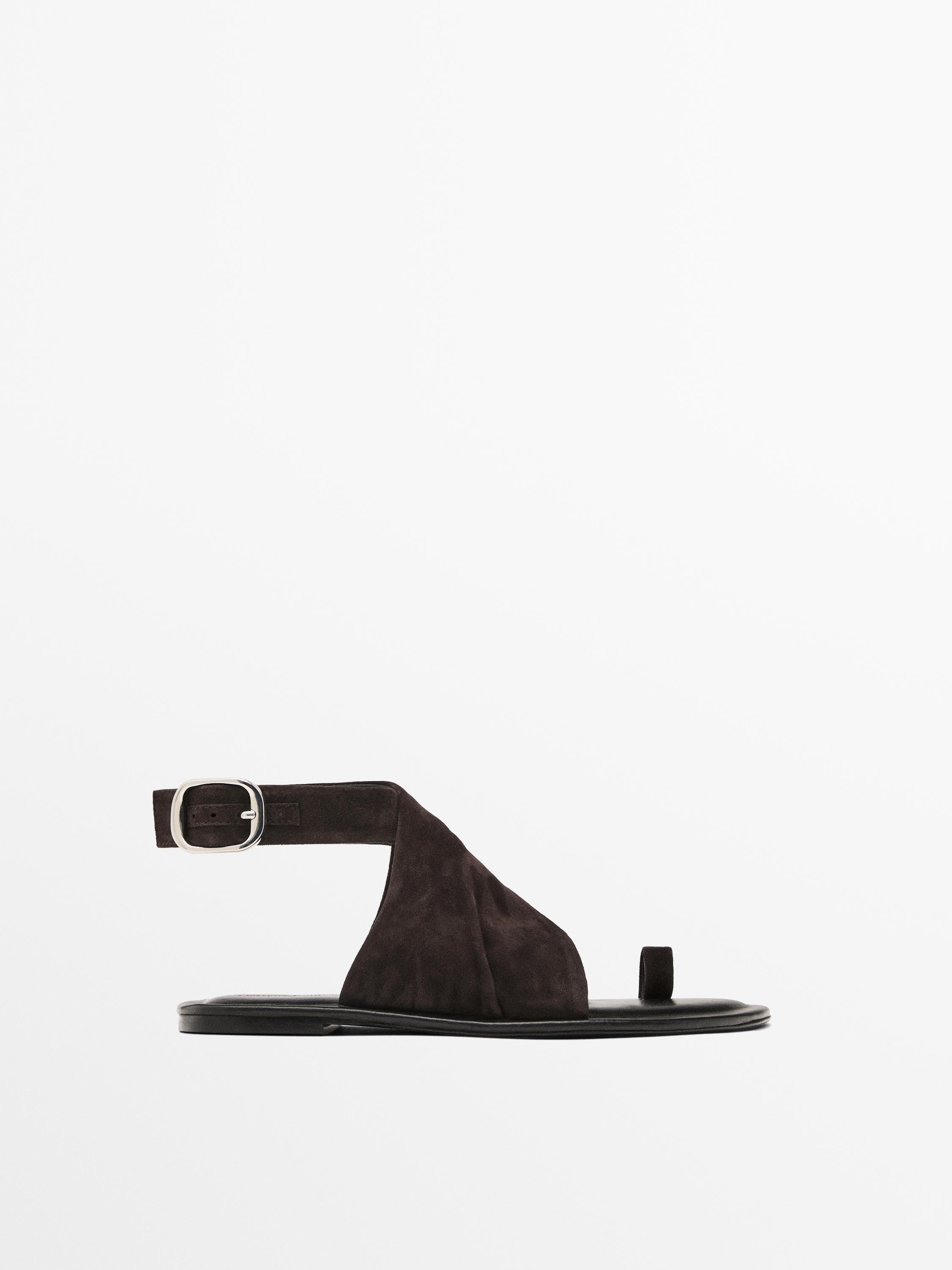 Sandales croisées daim