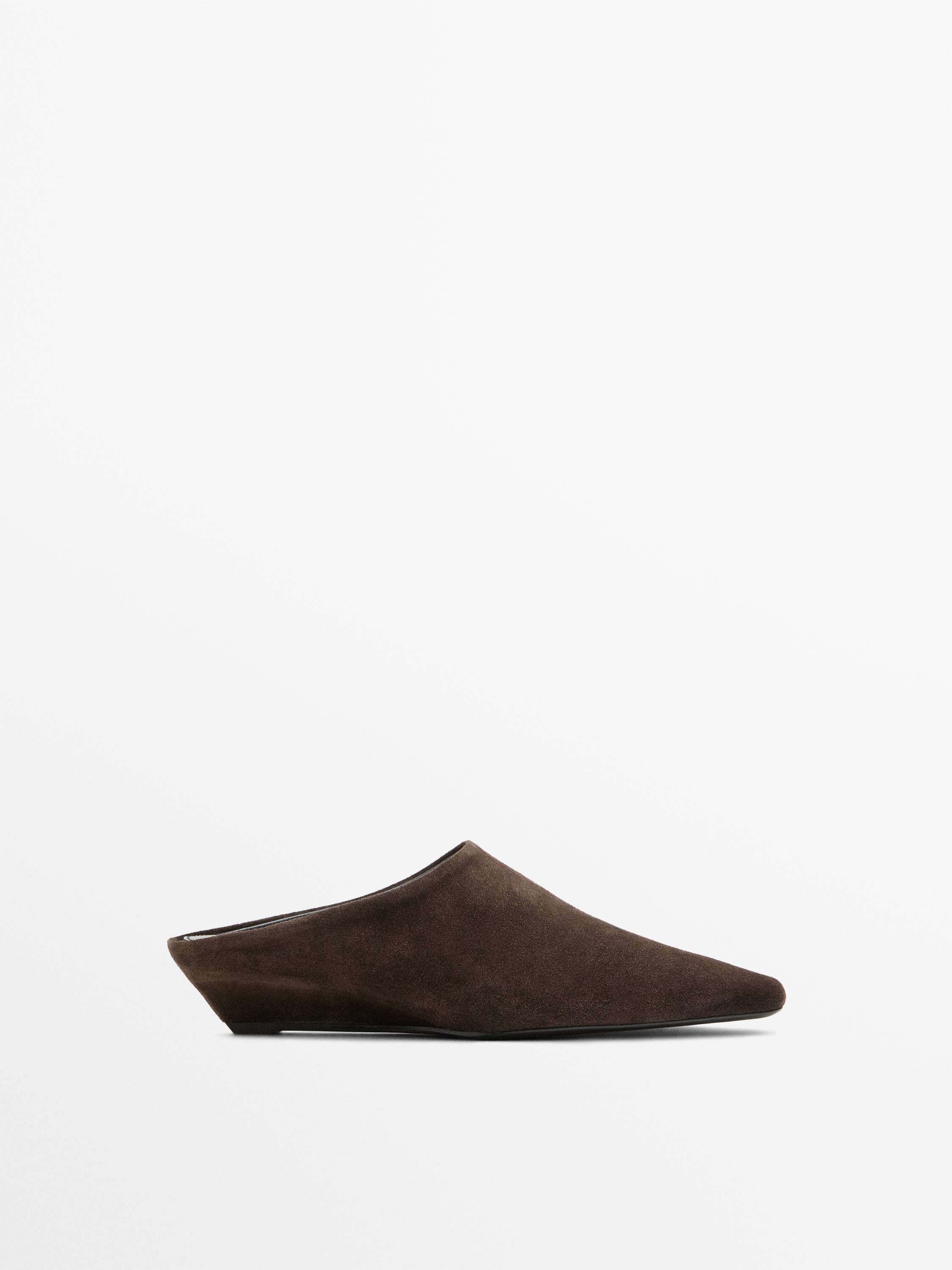 Wedge heel mules — BROWN