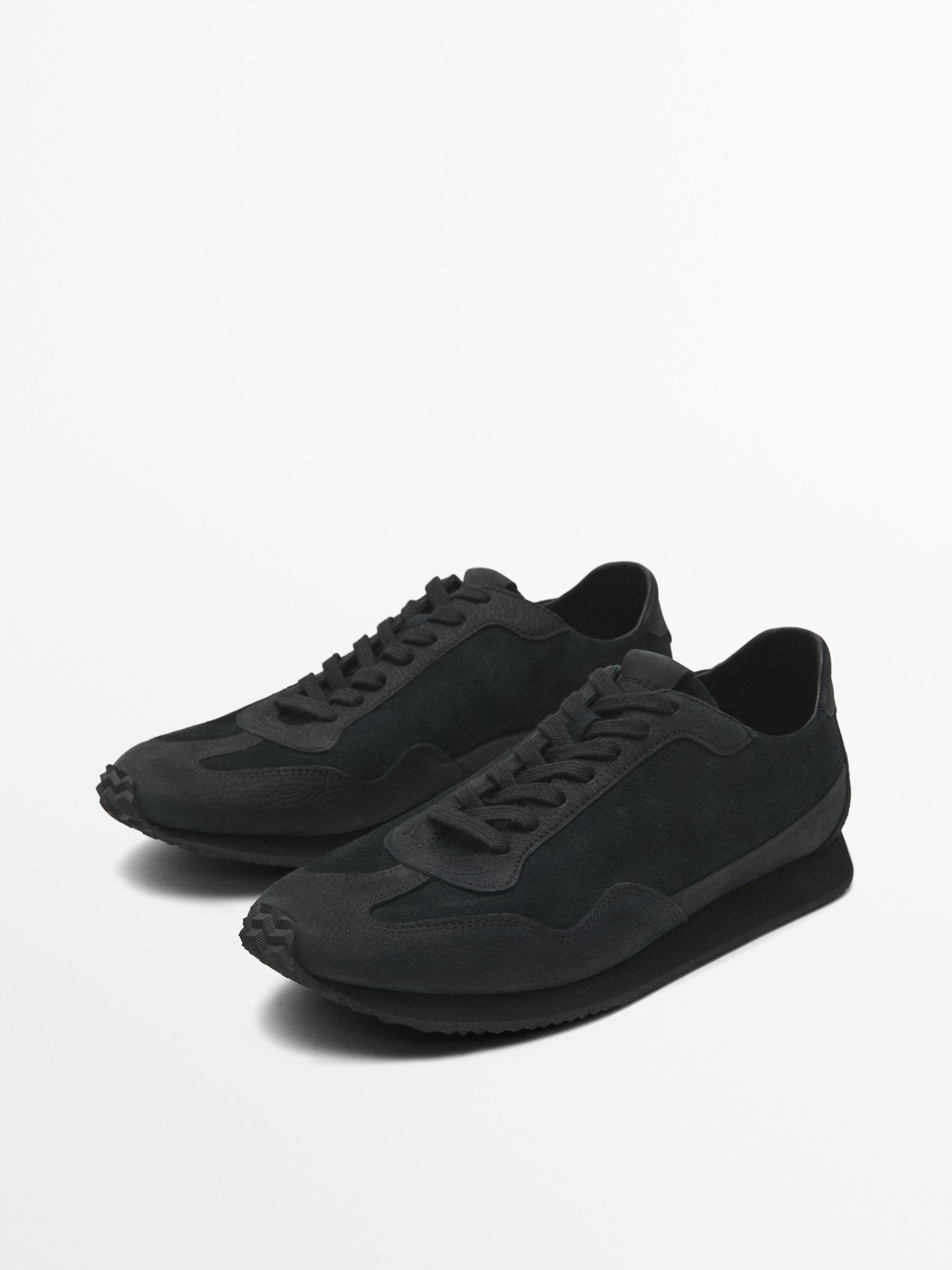Contrast nubuck trainers