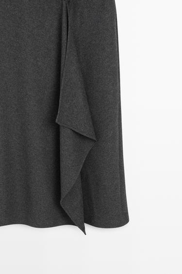 Asymmetric midi dress with draped detail — GREY 7