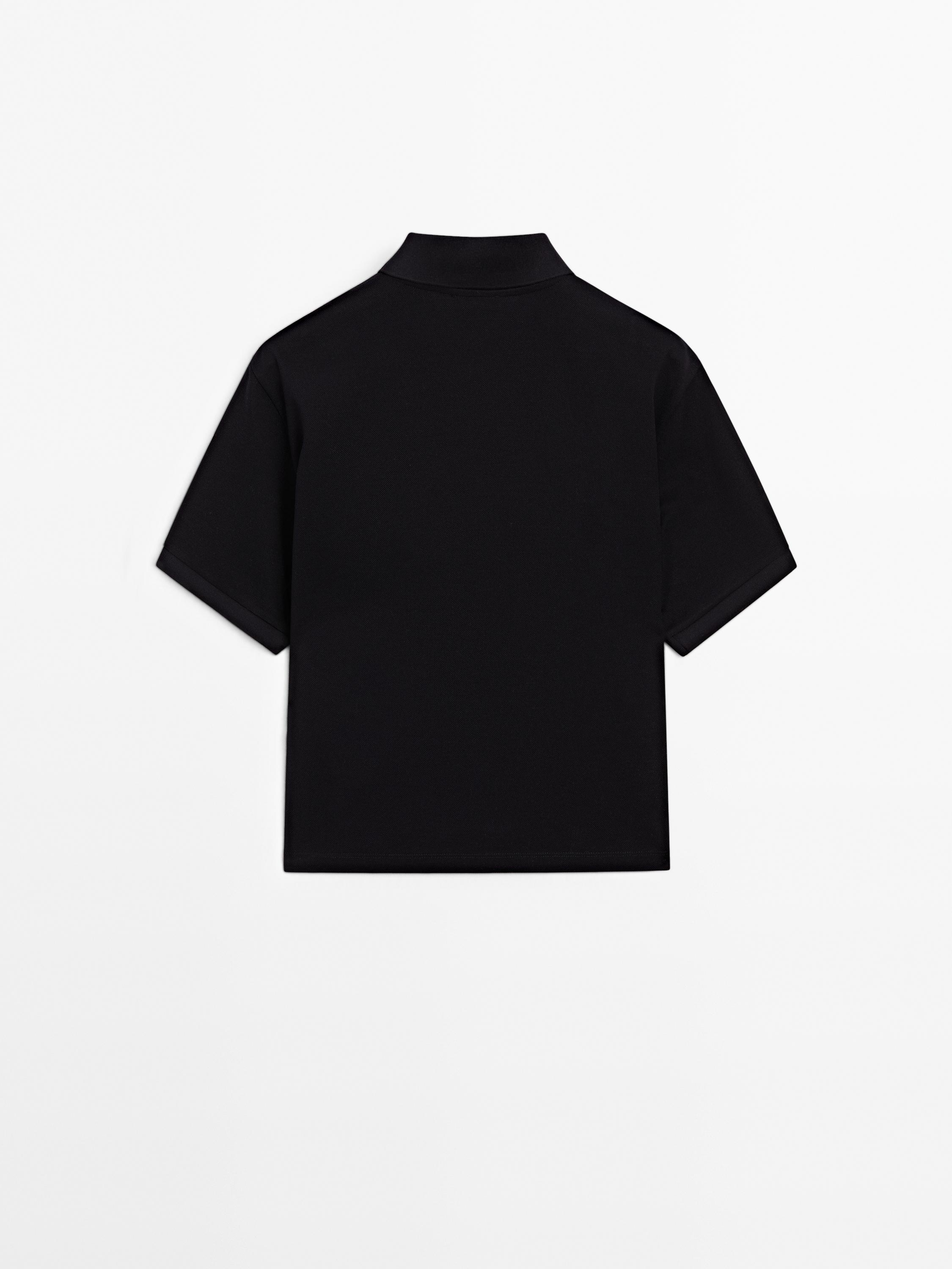 Mercerised cotton piqué polo shirt