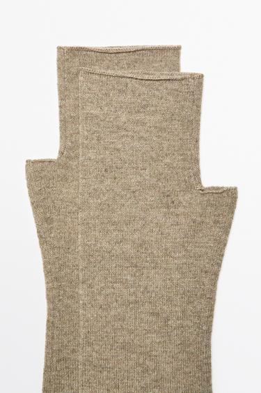 Wool and cashmere knit mittens — Washed 5