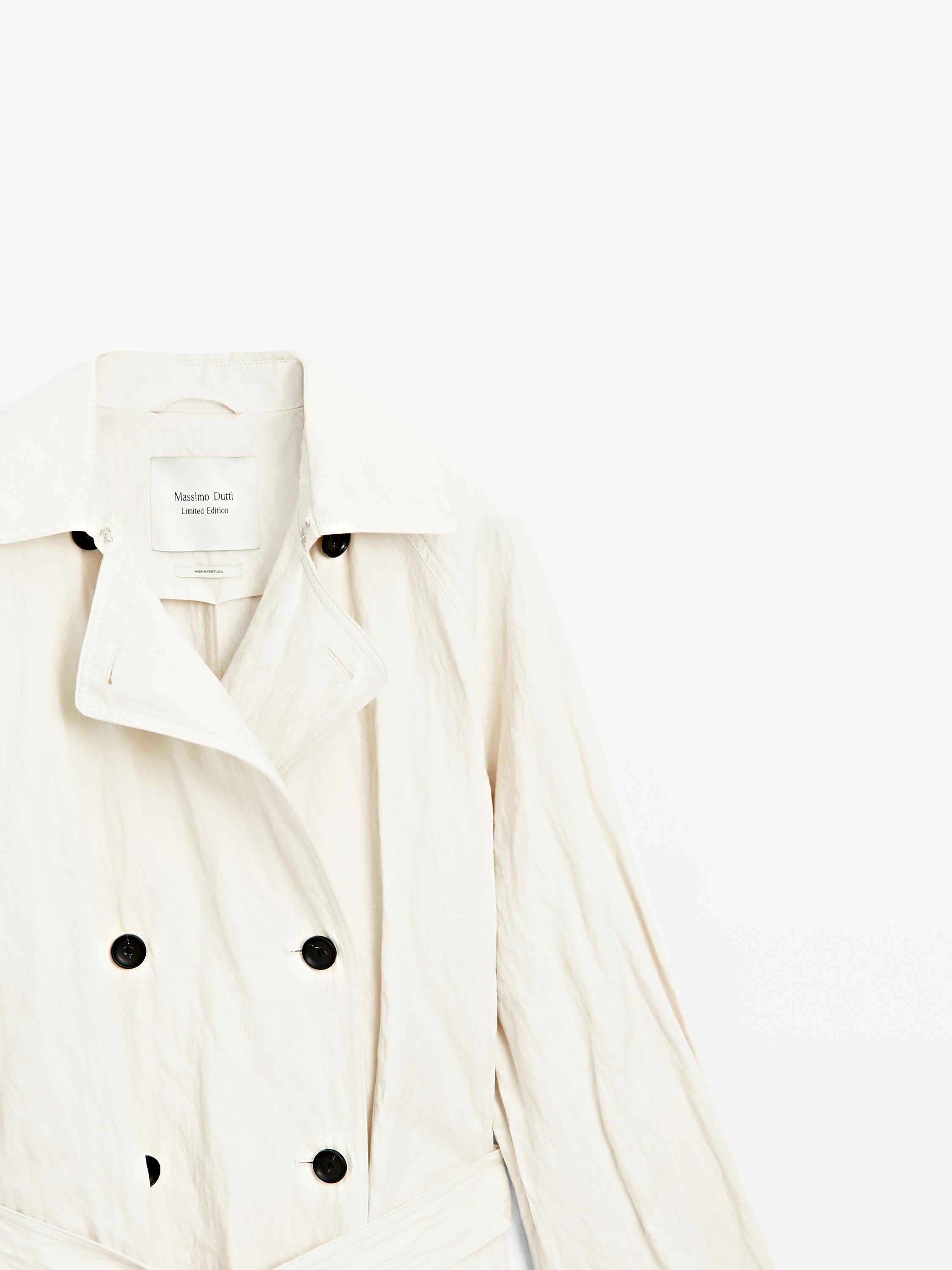 Long voluminous cotton blend trench coat - Limited Edition