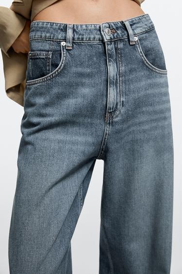 Mid-waist barrel fit jeans — MEDIUM BLUE 8