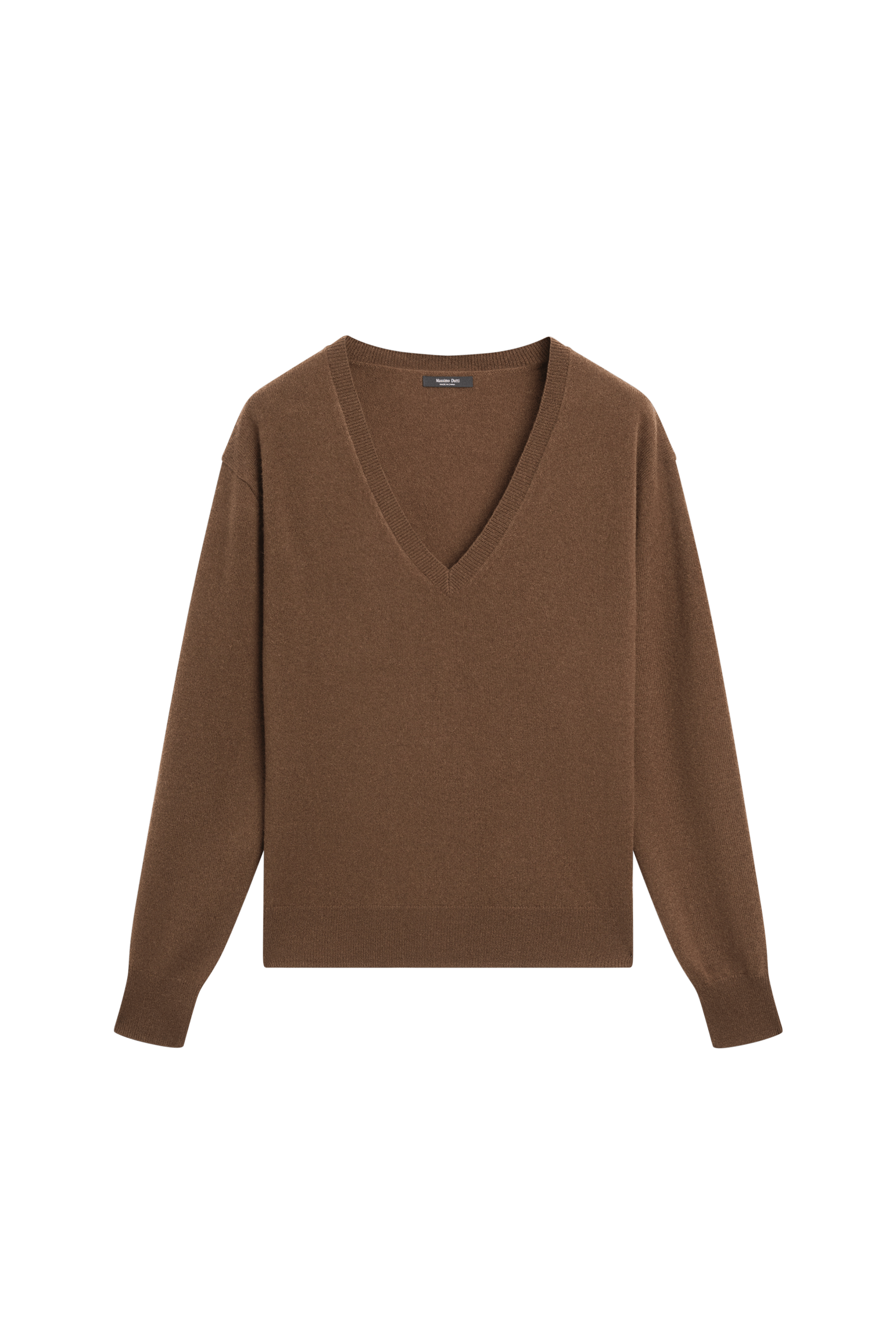 Massimo Dutti Yün karışımlı V yaka triko kazak görsel 5