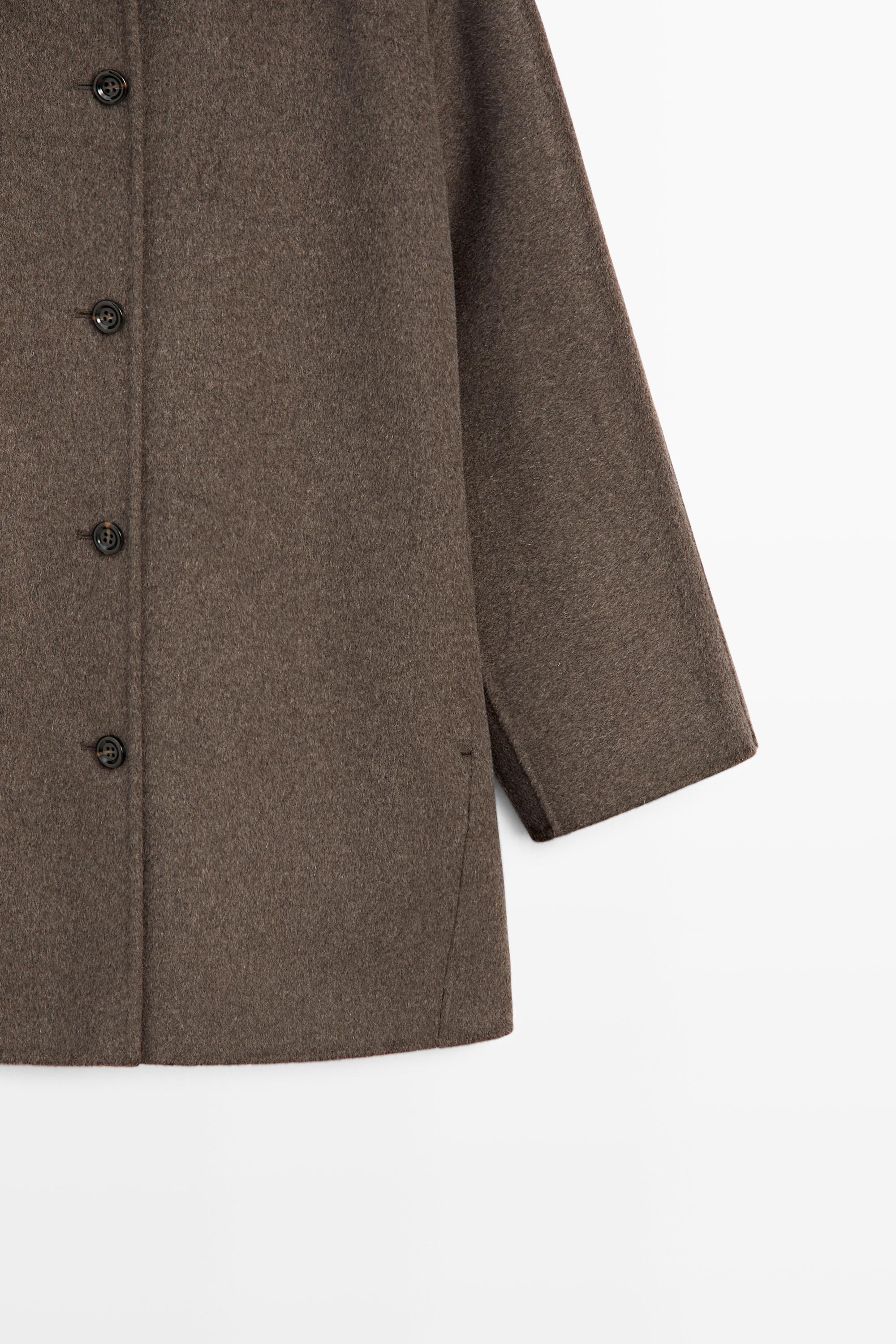 Melange wool blend coat — BROWN