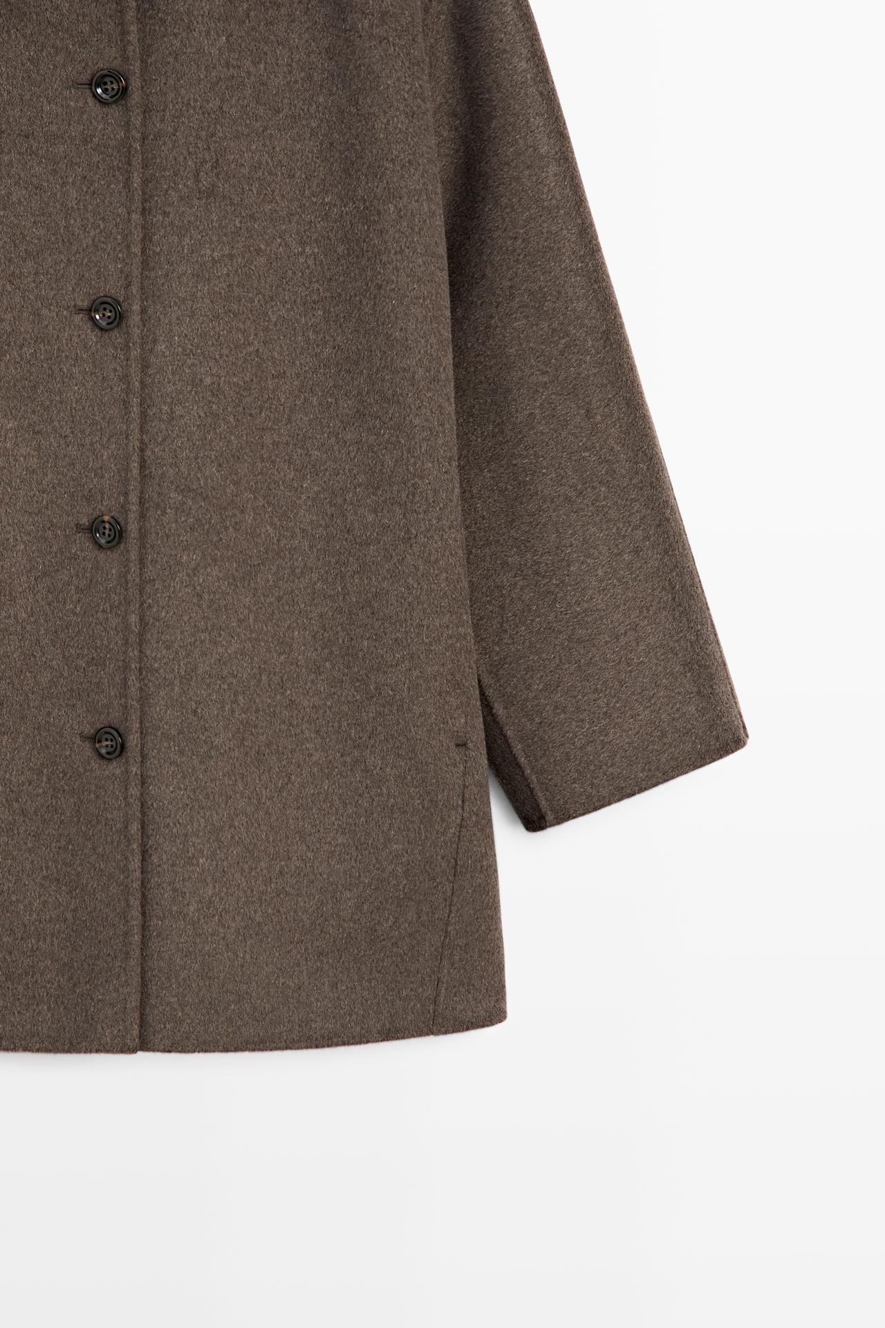 Melange wool blend coat — BROWN