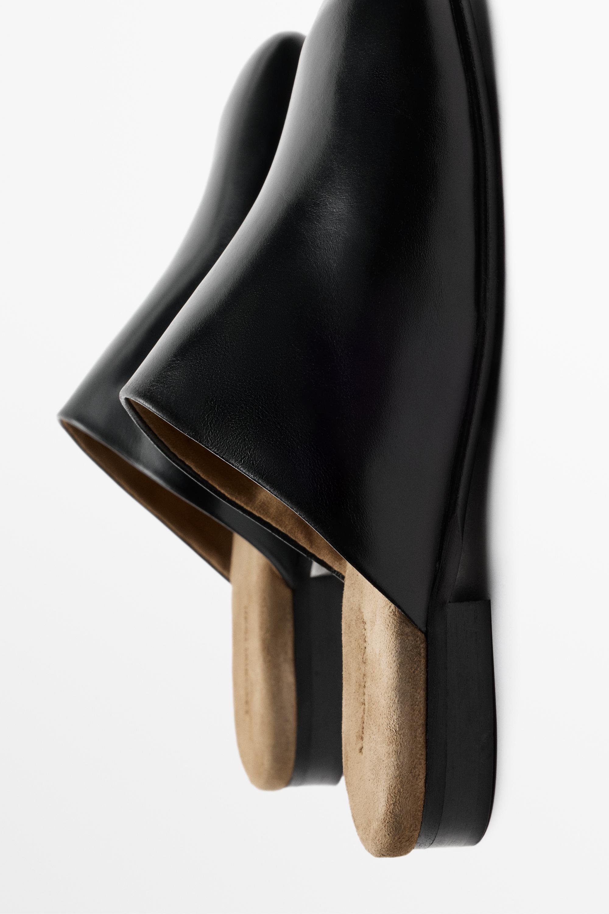 Soft leather mule — BLACK