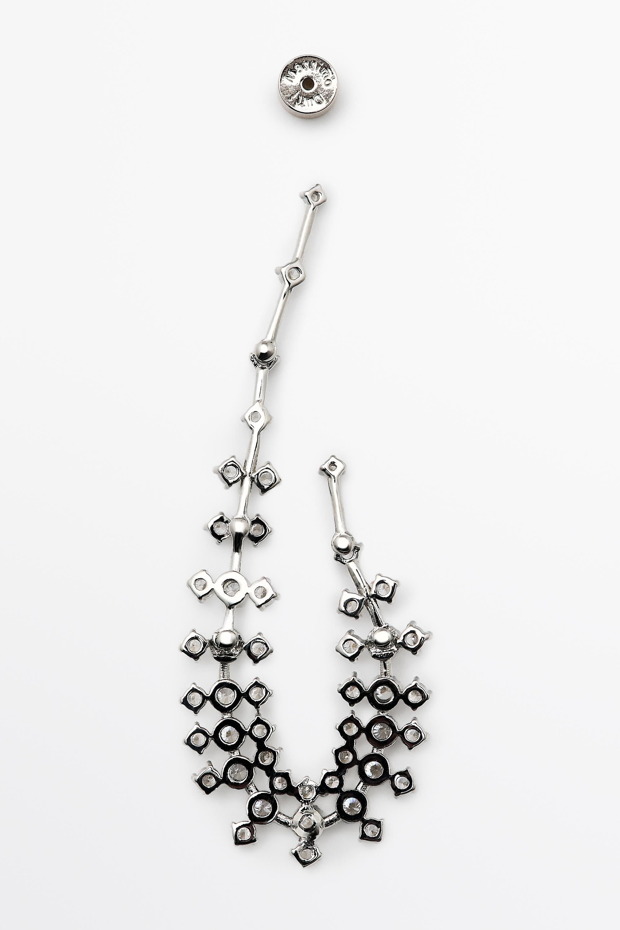 Rhinestone waterfall earrings — SILVER
