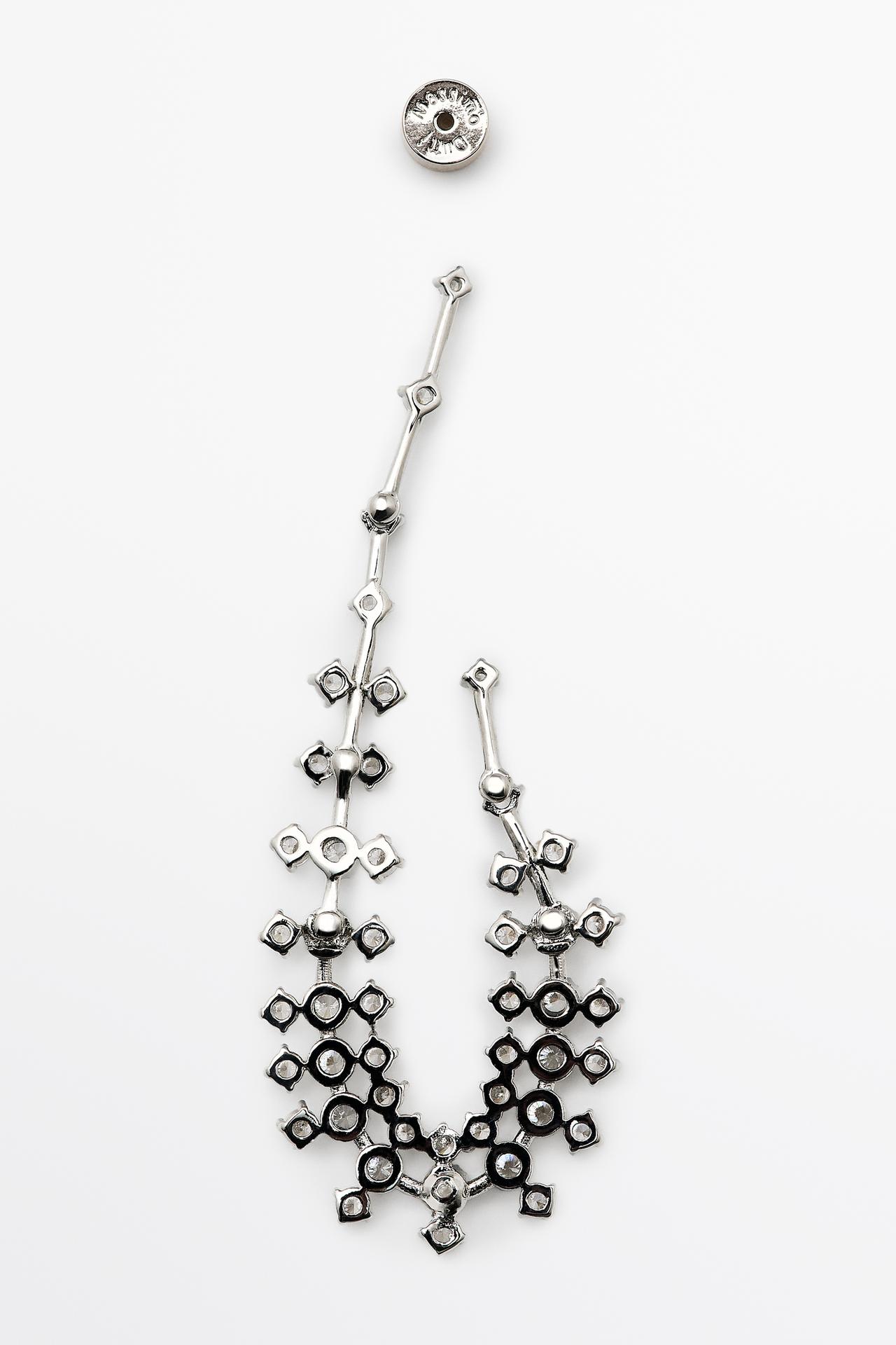Rhinestone waterfall earrings — SILVER