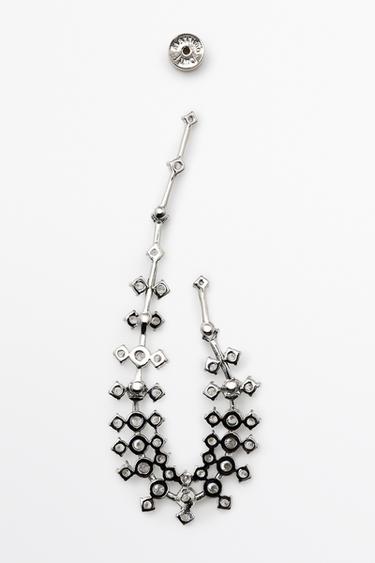 Rhinestone waterfall earrings — SILVER 4