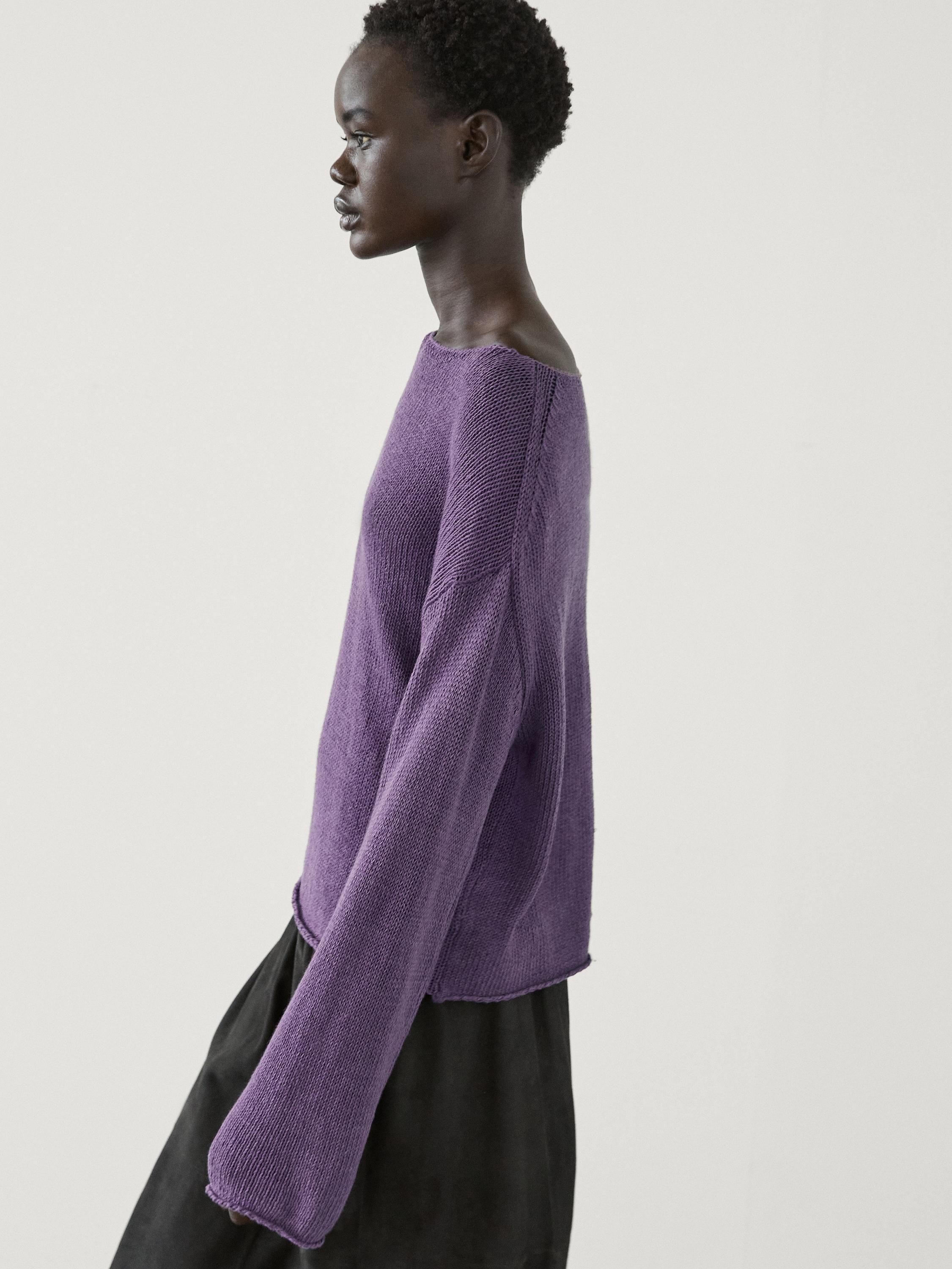 سويتر محاك من الكتان المخلوط