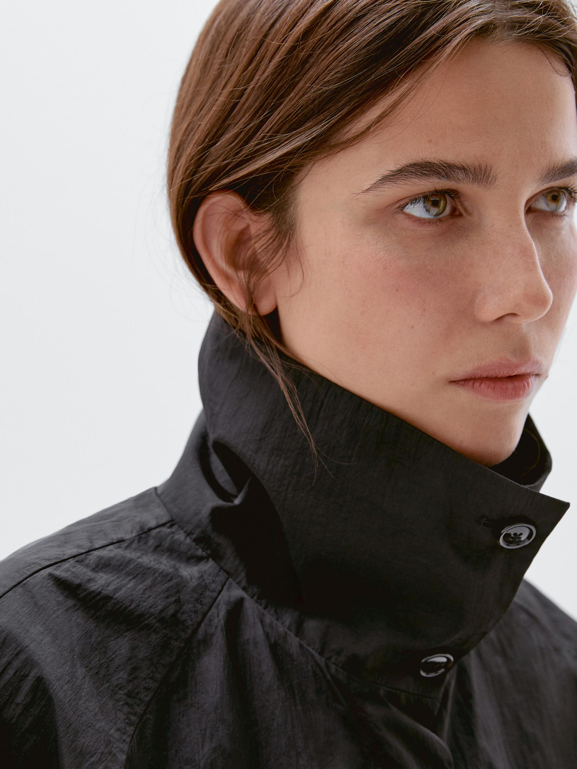 Giacca Bomber A Sbuffo Collo Alto - Nero - L - Massimo Dutti - Femminile
