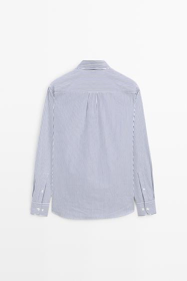 100% cotton regular fit striped shirt — NAVY BLUE 6