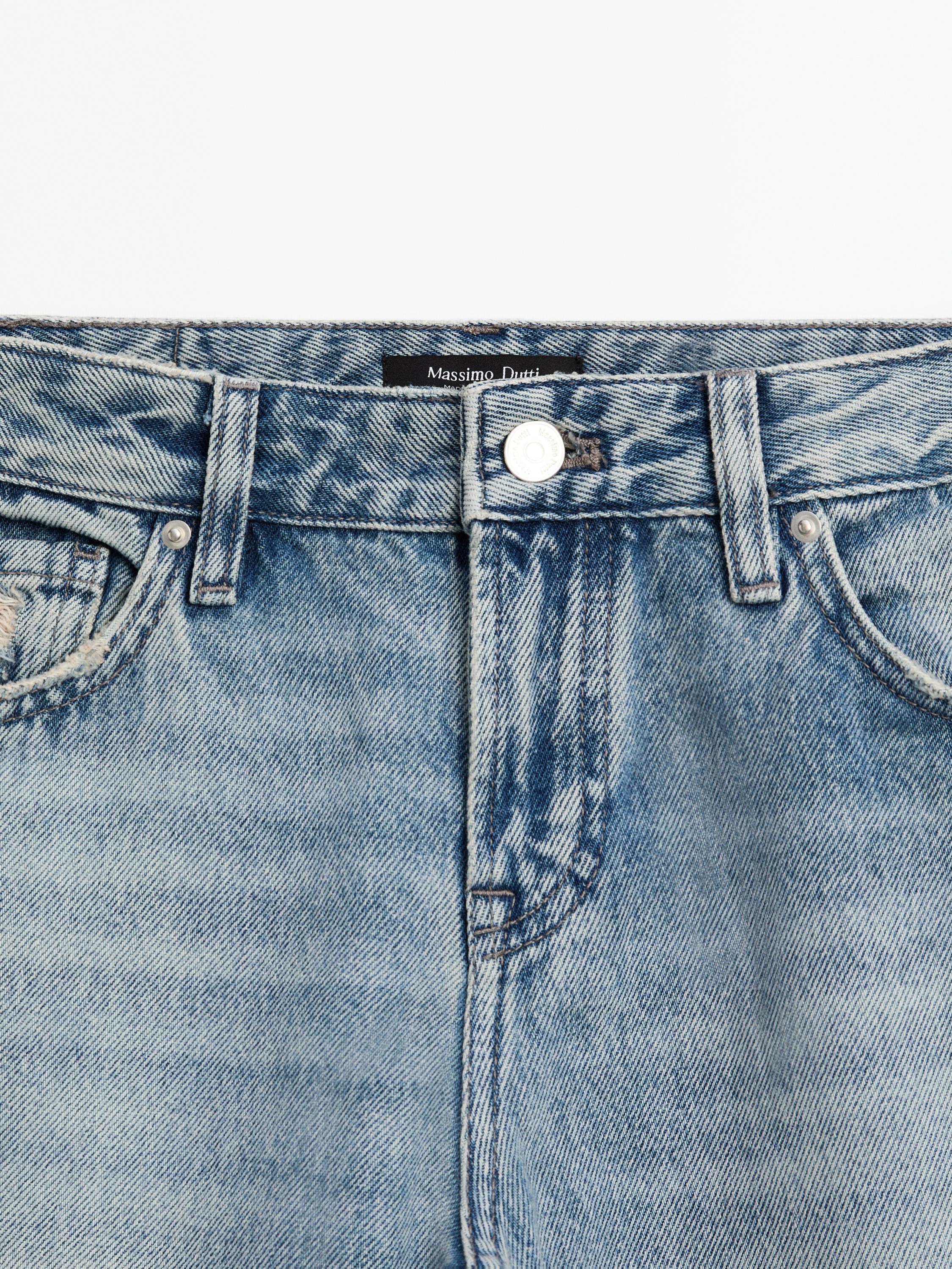 Blugi straight fit cu talie joasă