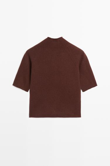 100% wool funnel neck knit cardigan — MAROON 6