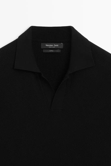 100% cotton knit polo — BLACK 9