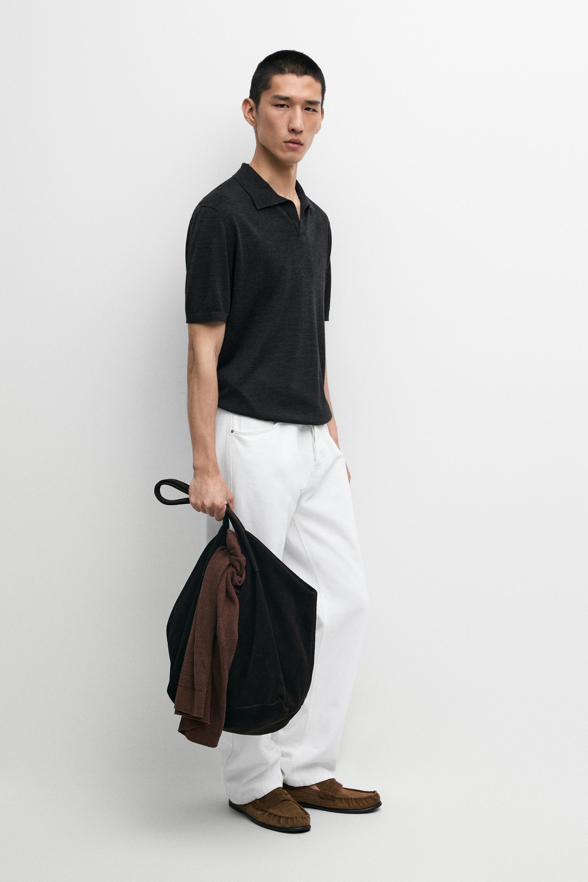 Polo In Maglia A Maniche Corte Misto Lana - Grigio Marengo - Xl - Massimo Dutti - Male-image