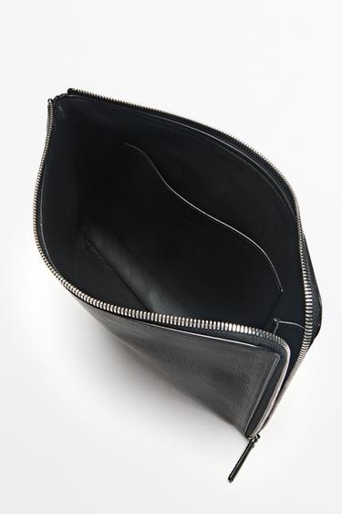 Small nappa leather laptop case — BLACK 3