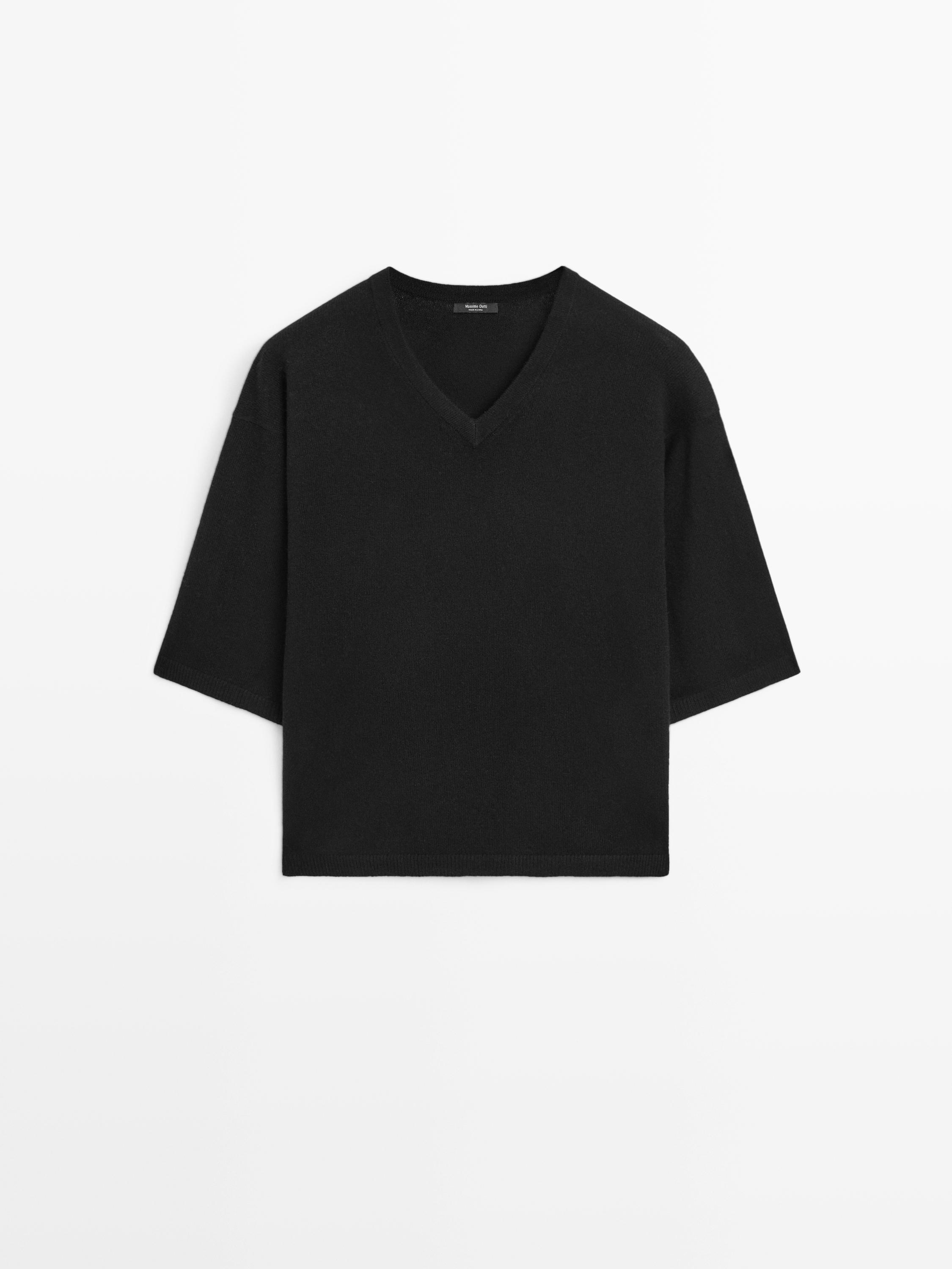 Jersey cuello pico mezcla lana