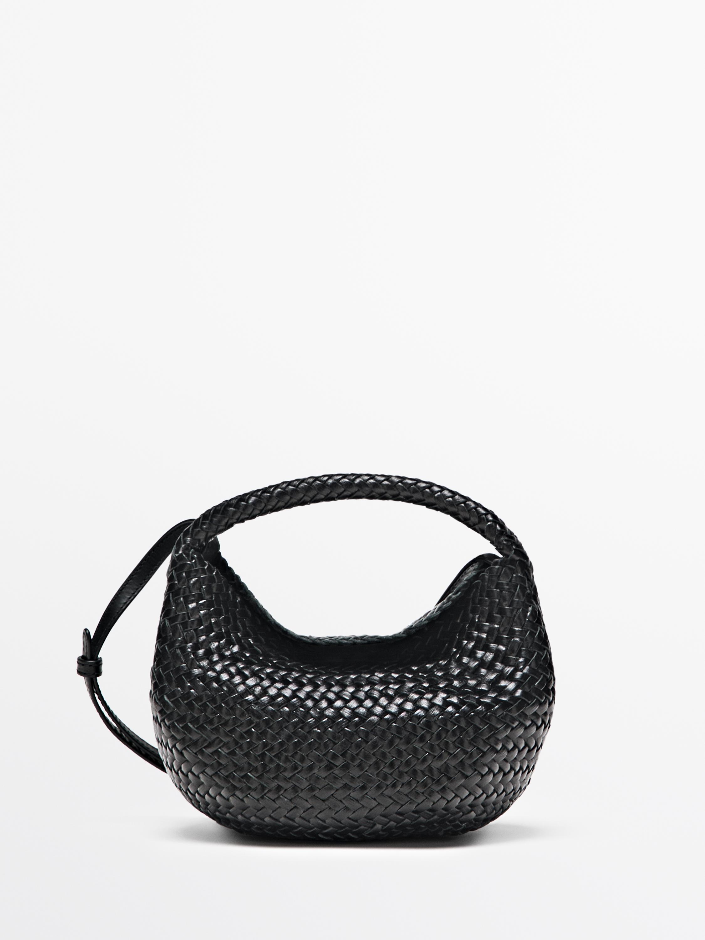 Mini sac tressé cuir nappa