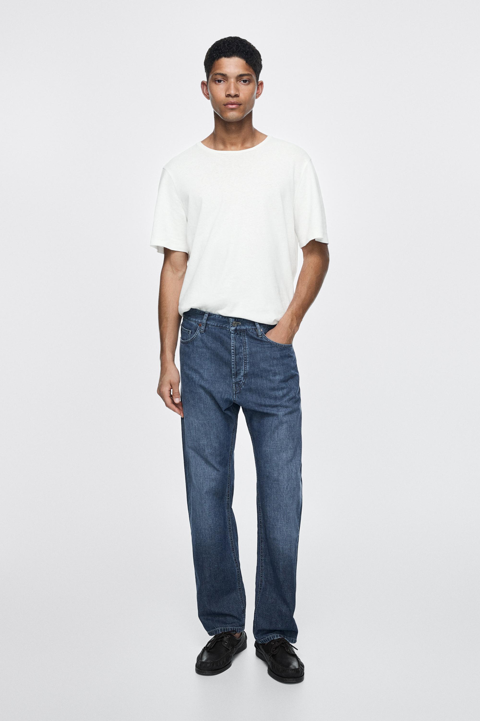 Lightweight straight-leg jeans