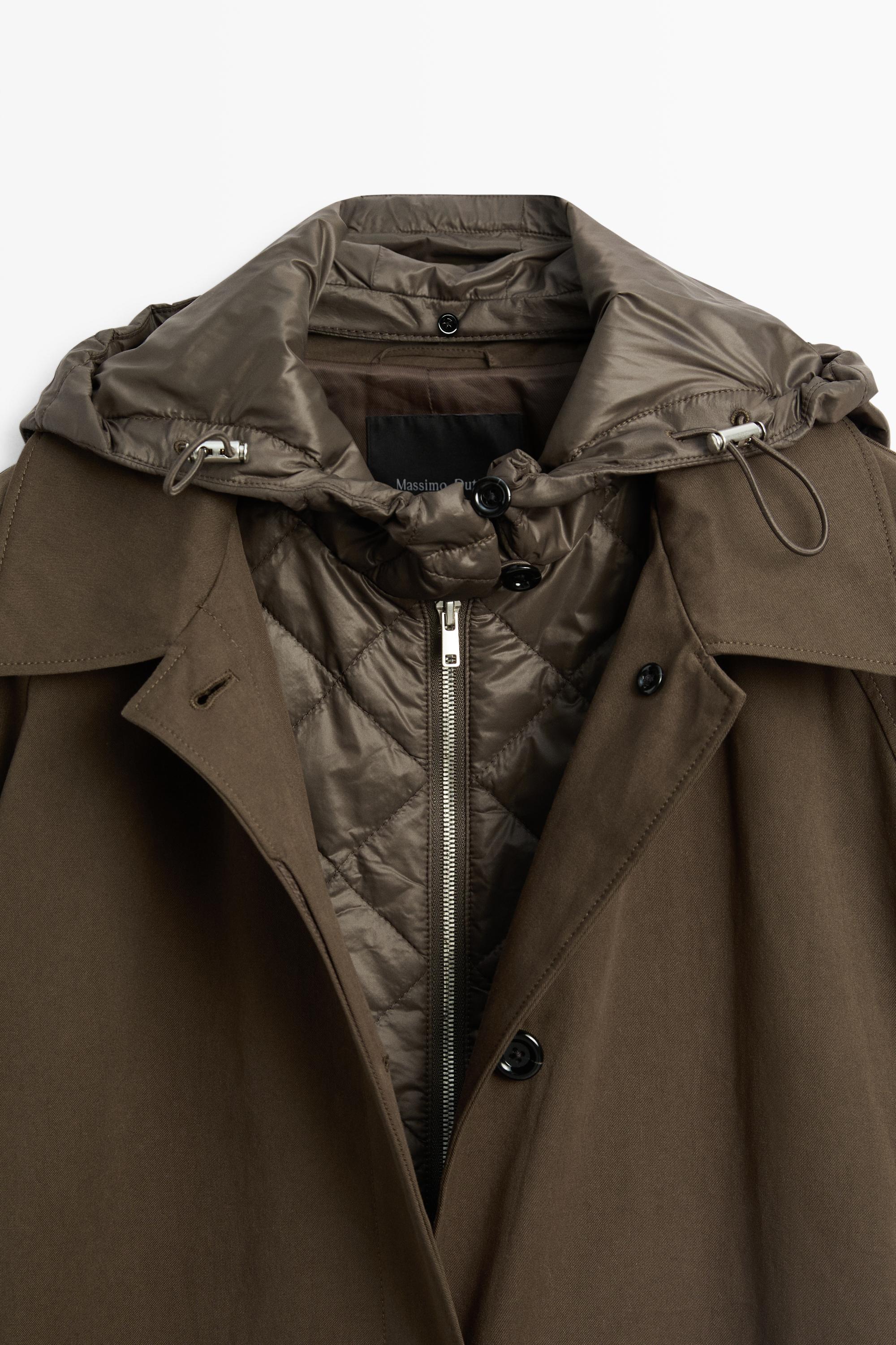 Removable Hood Trench Coat — KHAKI