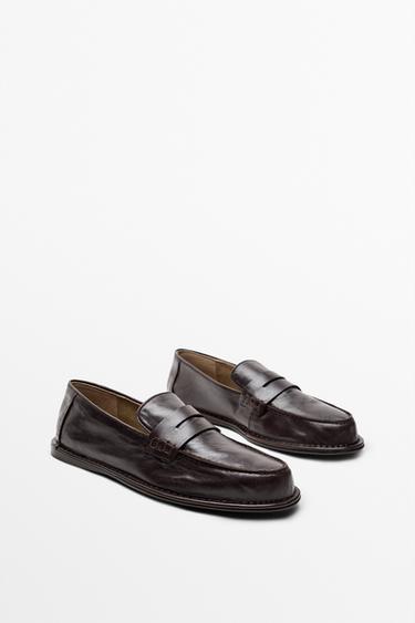 Soft leather penny loafer — BROWN 3