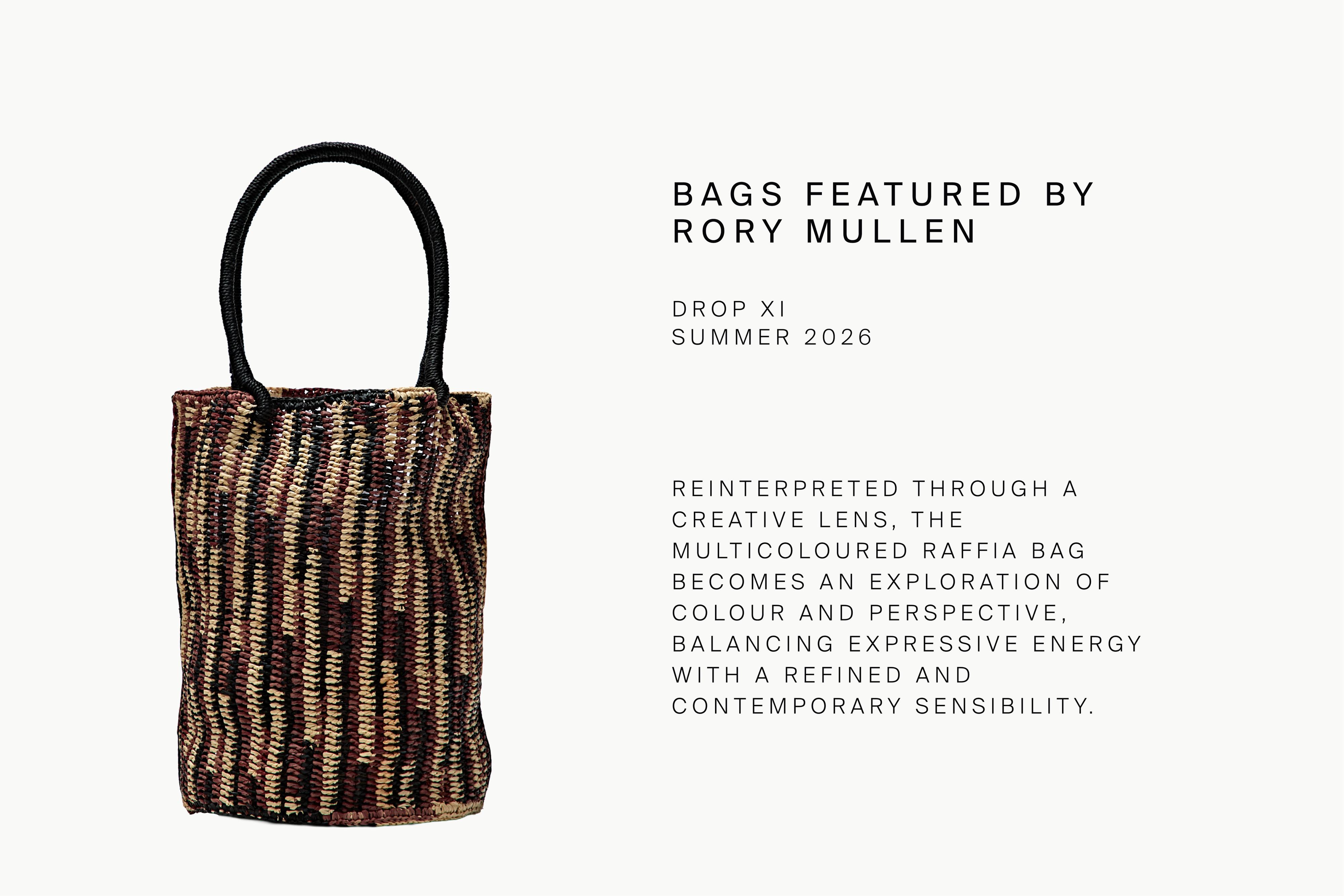 Mini raffia bucket bag — RUSSET