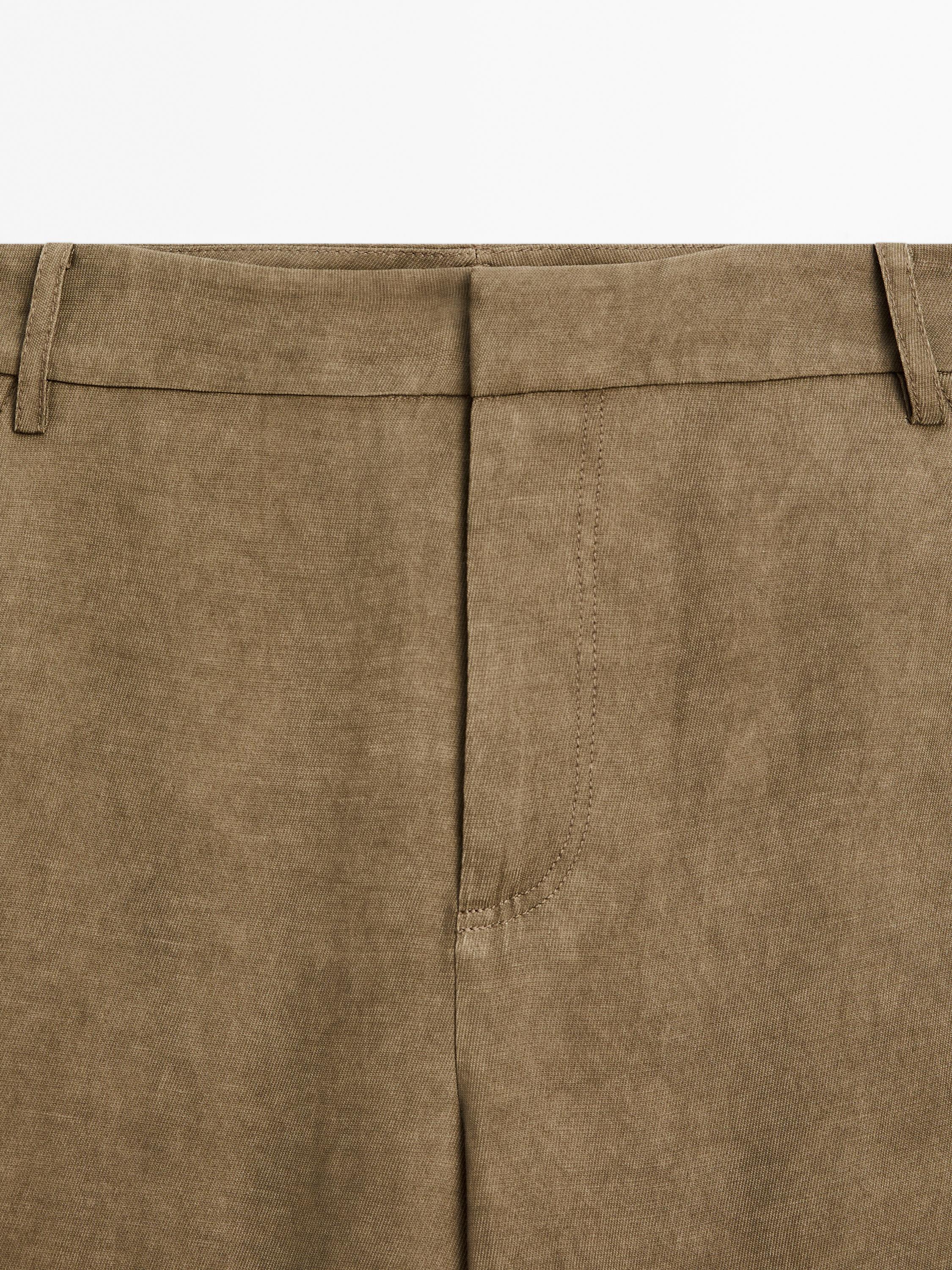 Flowing high-waist barrel fit trousers