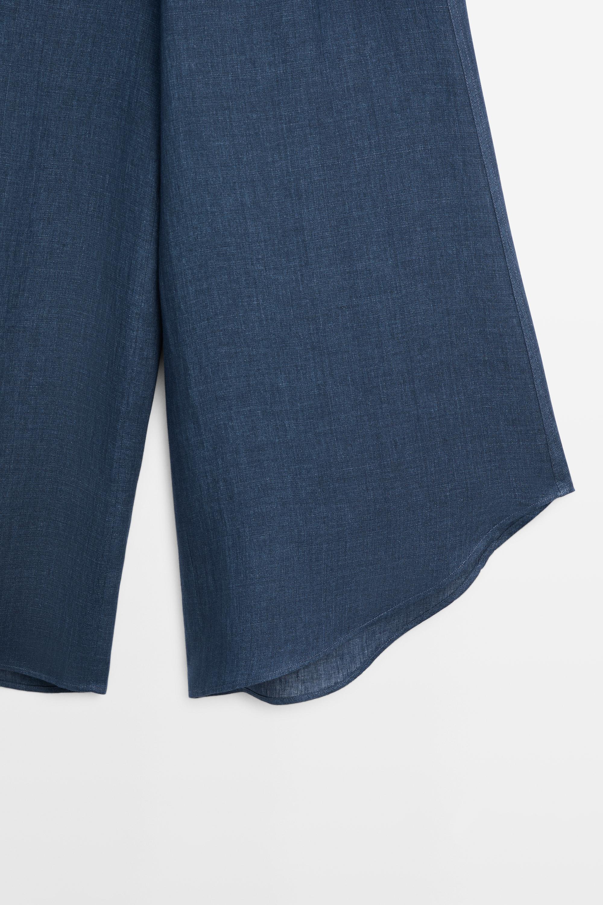 Total look linen trousers — BLUE
