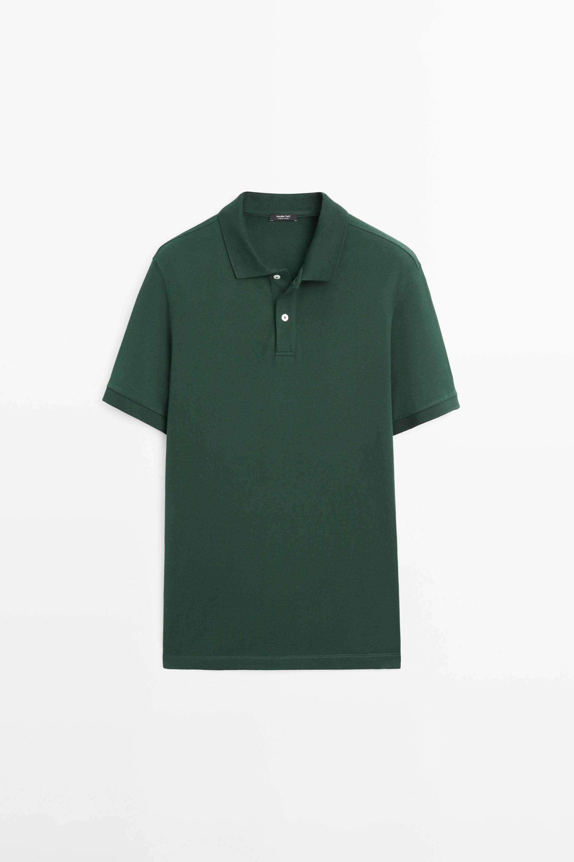 Micro-textured cotton piqué polo shirt — BOTTLE