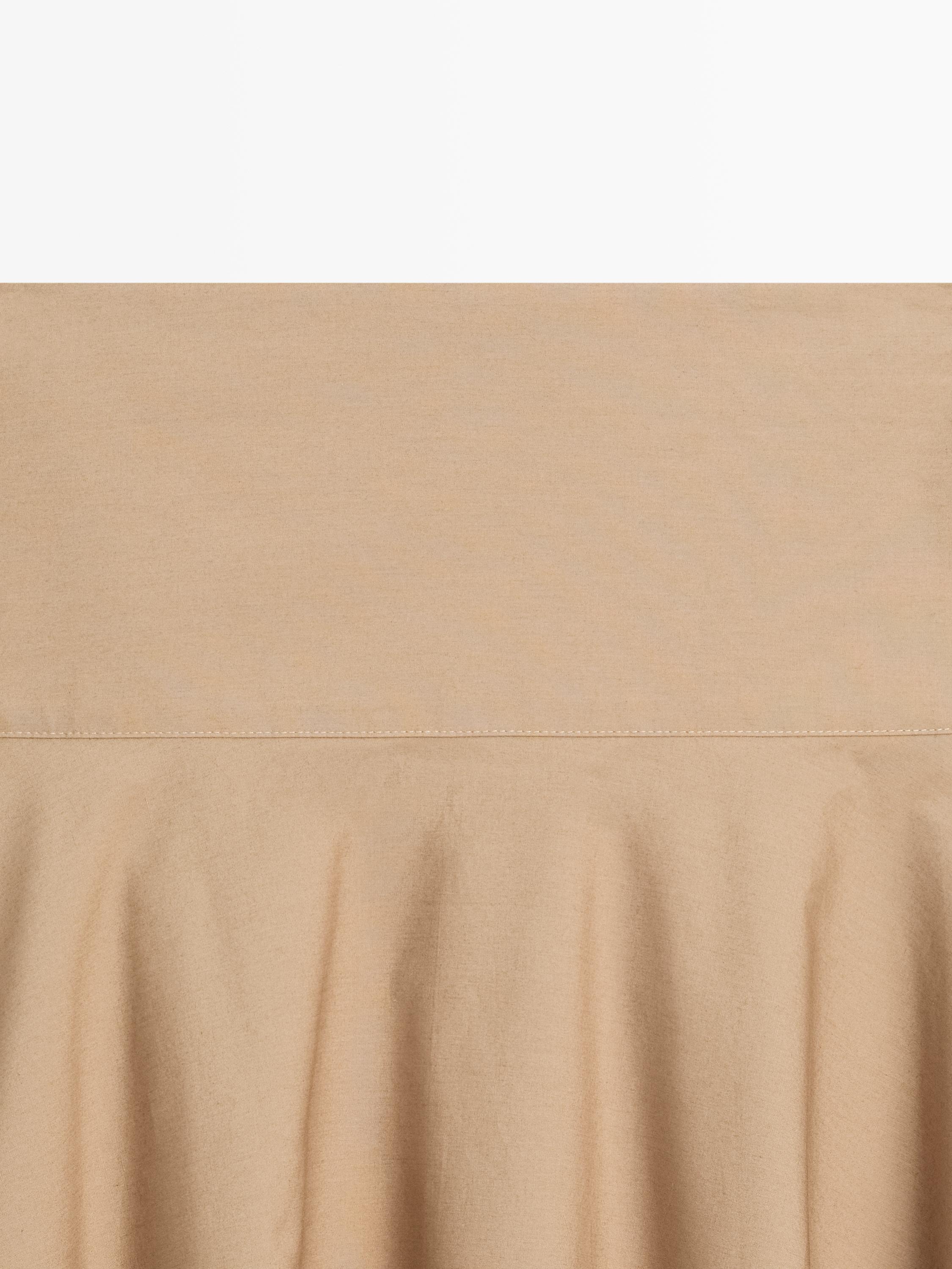 Flounce midi skirt with yoke detail — CAMEL