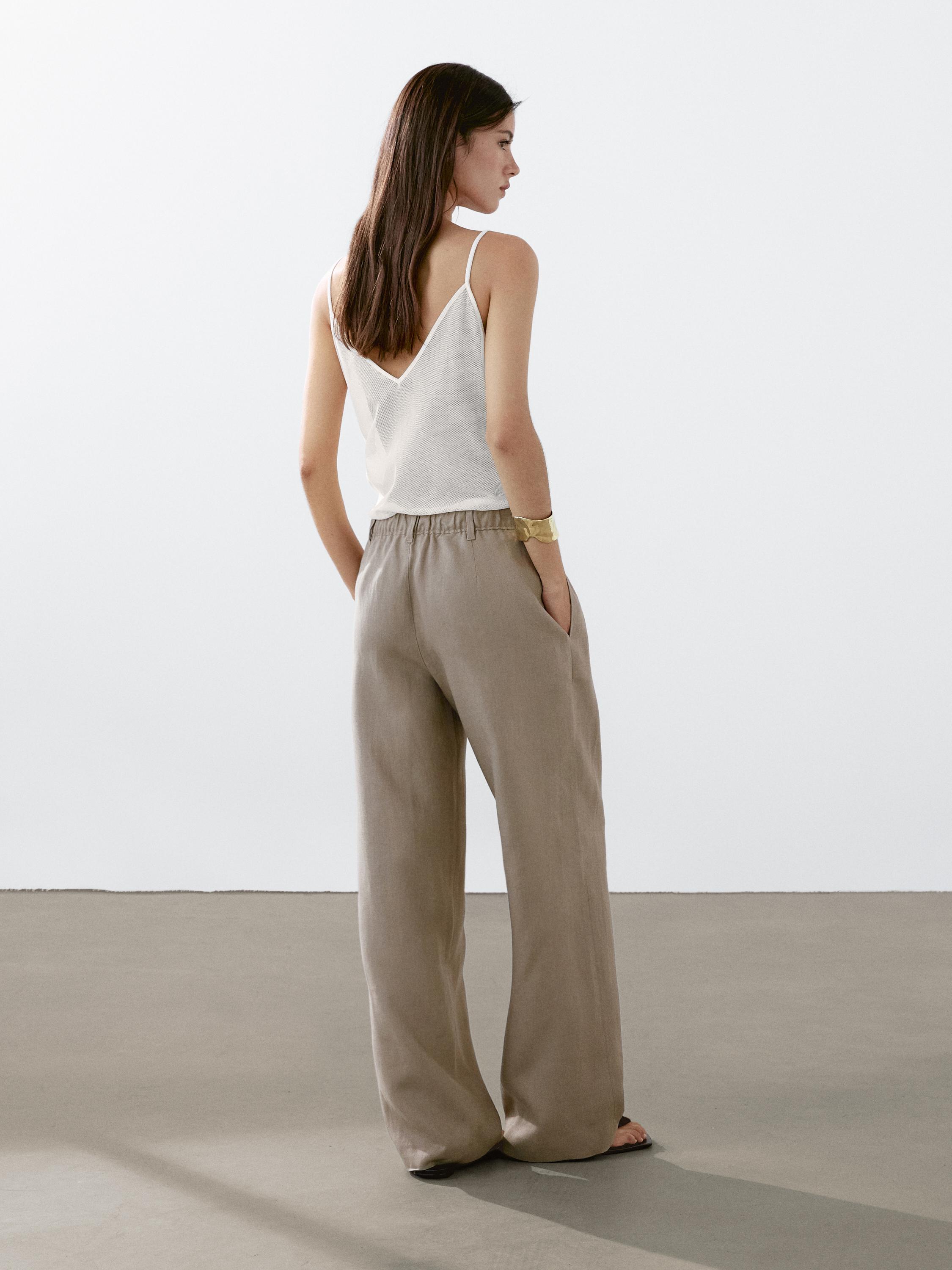 Pantalón triple pinza 100% lino