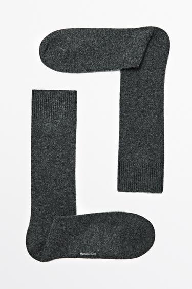 Plain knit wool socks — CHARCOAL 5
