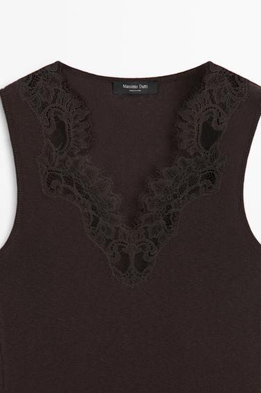 Cotton-blend camisole — BROWN 9