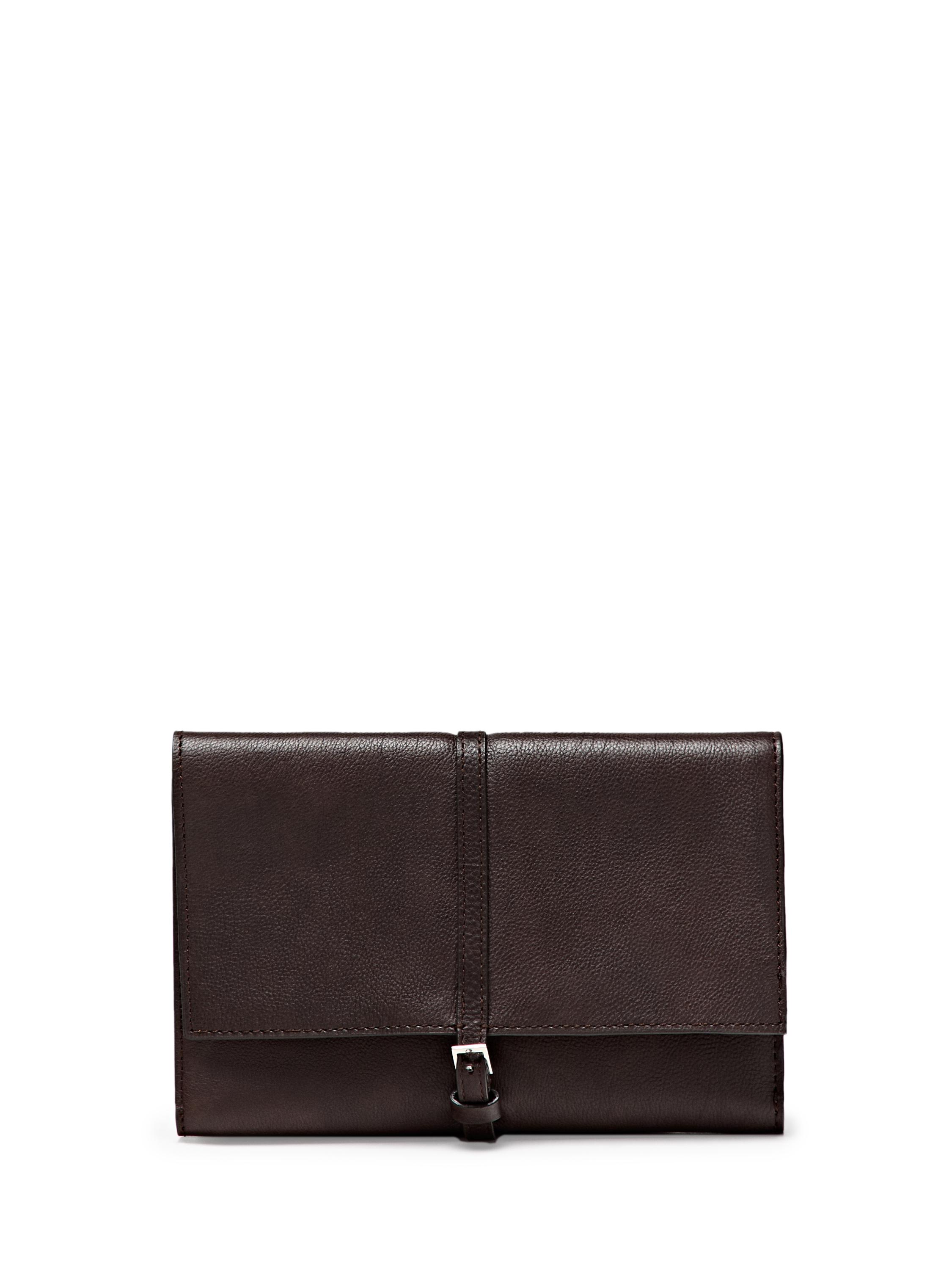 Nappa leather tech accessory case — BROWN