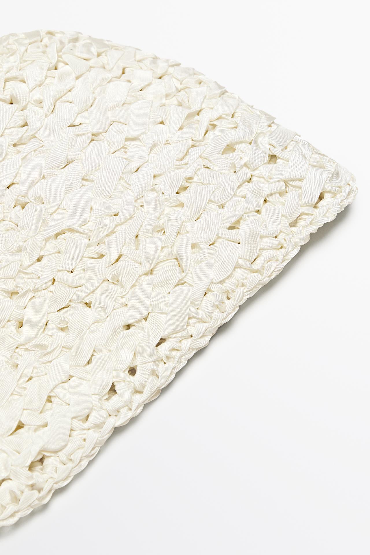 Textured Ribbon Beanie - STUDIO — Off white