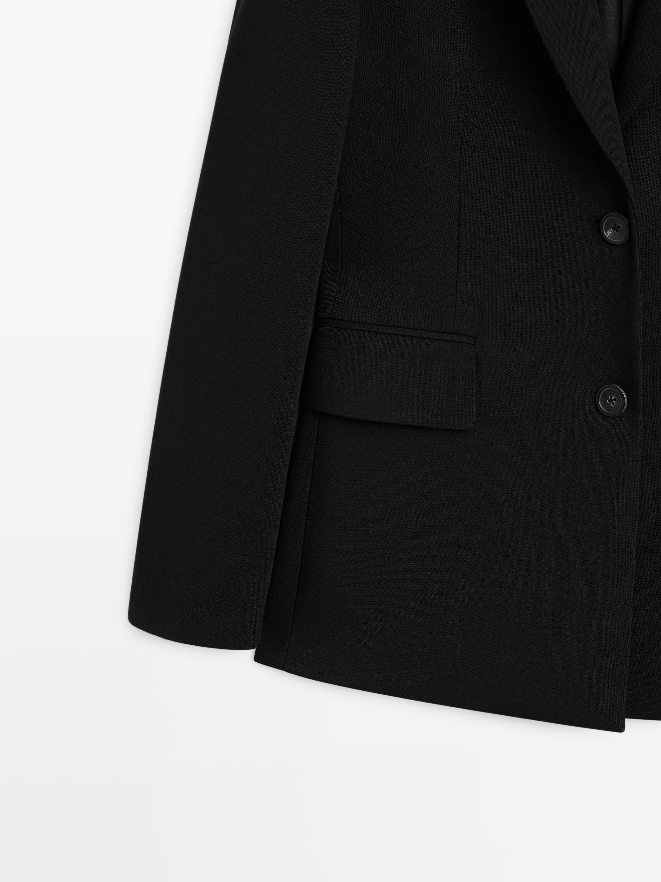 Two-button crepe blazer