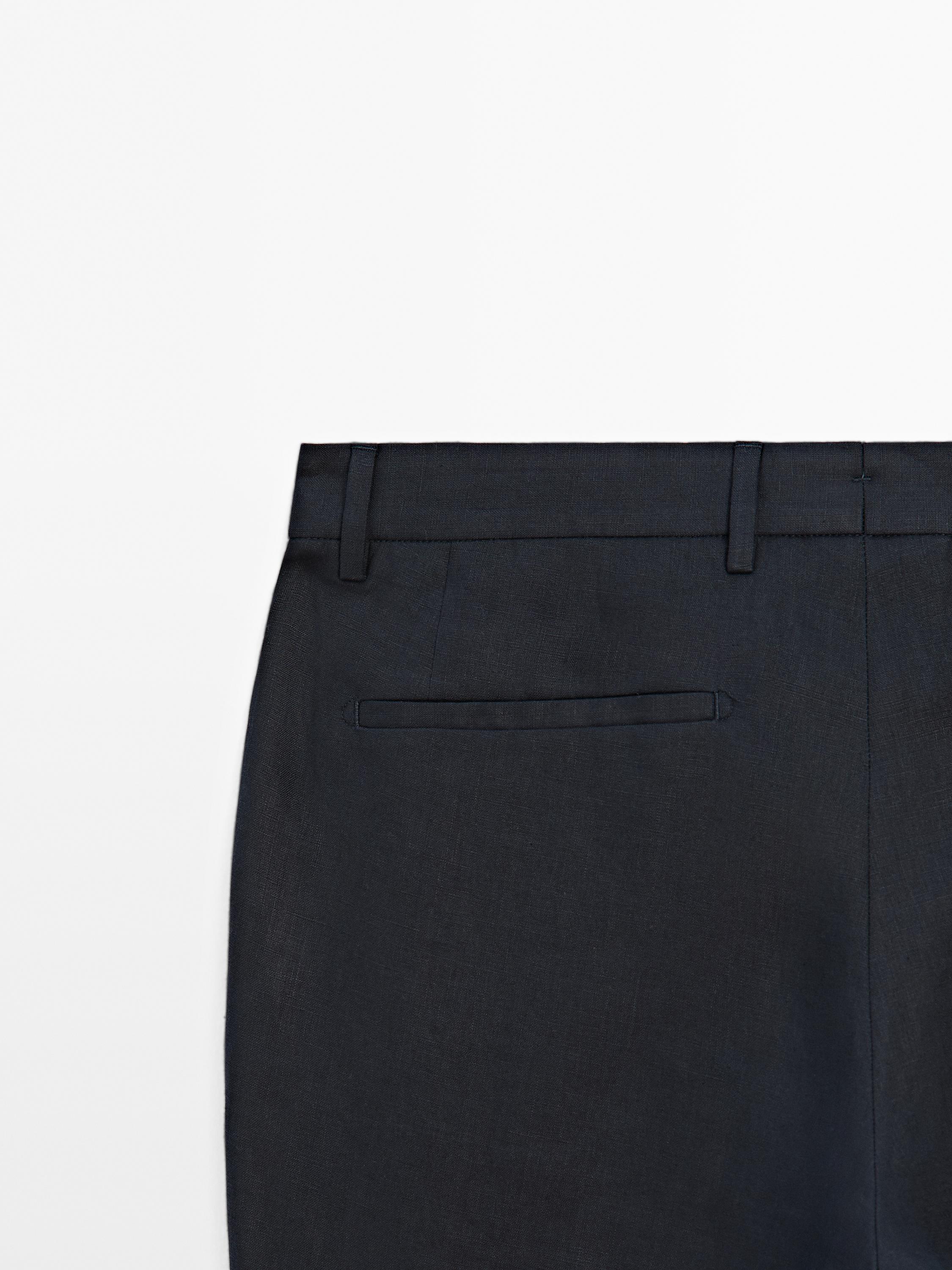 100% linen suit trousers