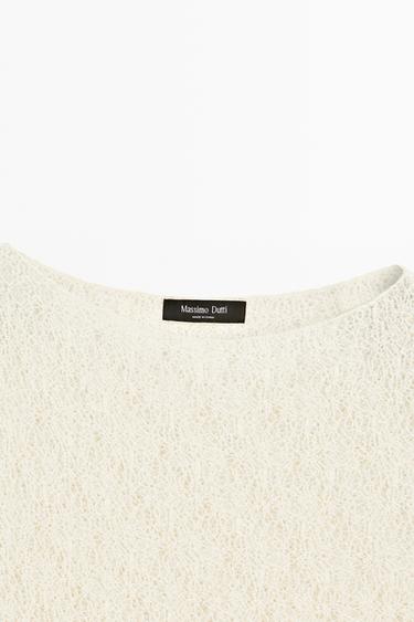 Sleeveless open-knit top — CREAM 9