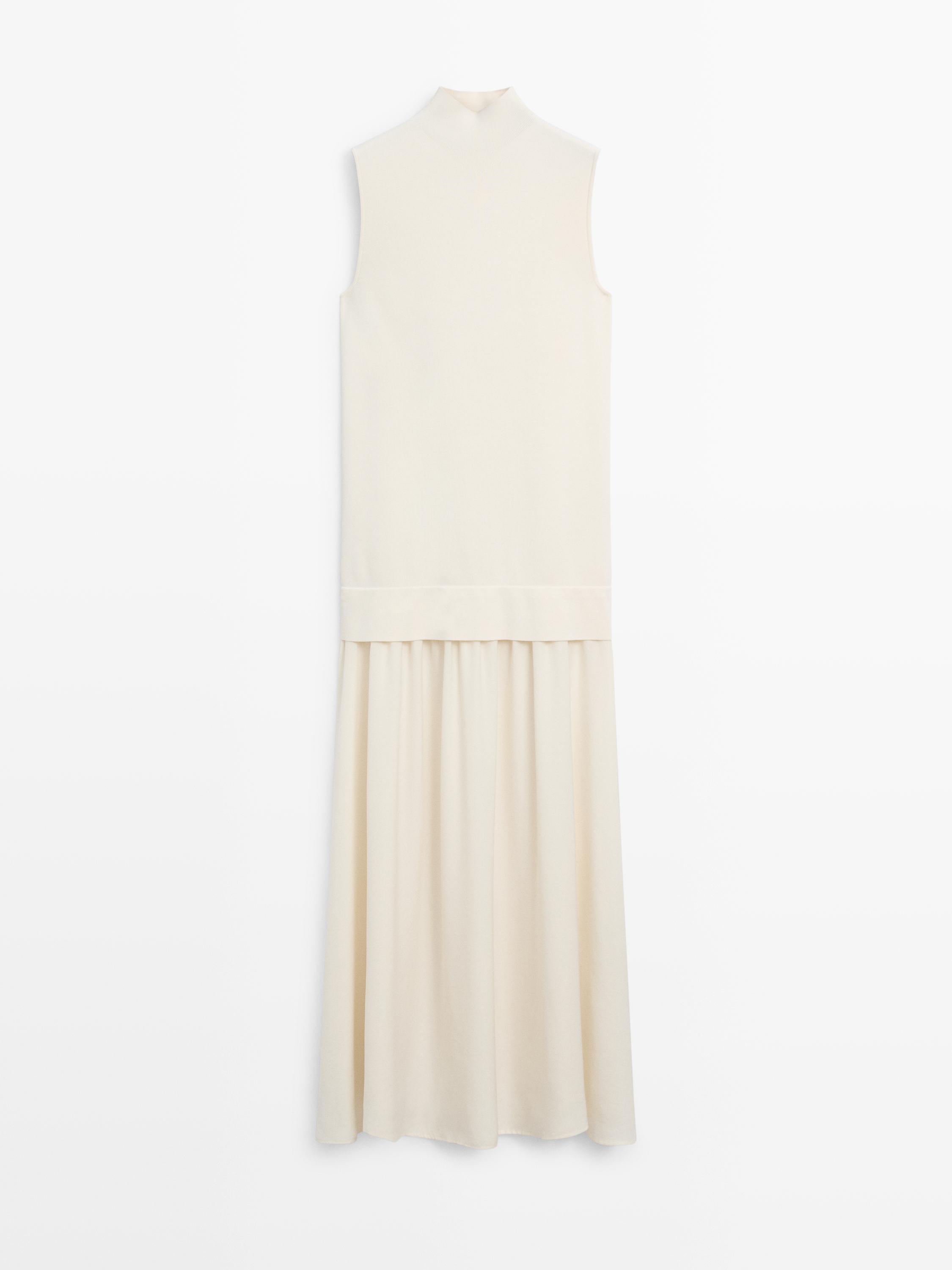 Gaun midi rajut serasi