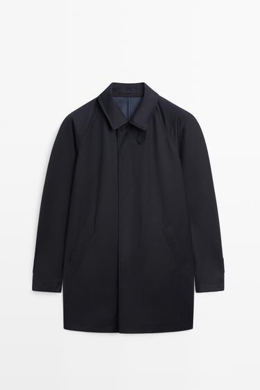 100% wool trench coat — NAVY BLUE 2
